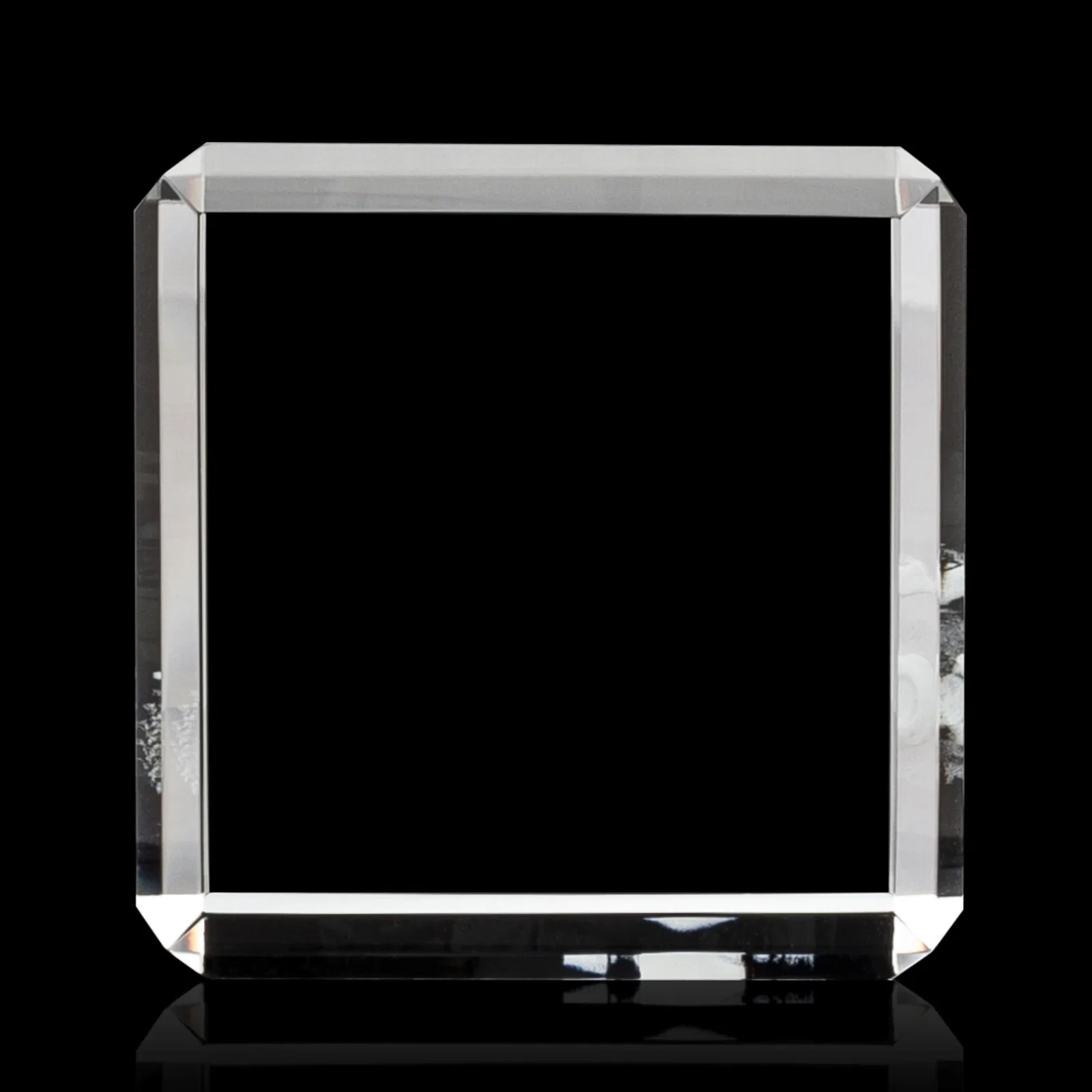 Personalized Double-Beveled Crystal Cube Award, 1.5"-3.125" in 4 Sizes, client appreciation gift for dealer and partner awards