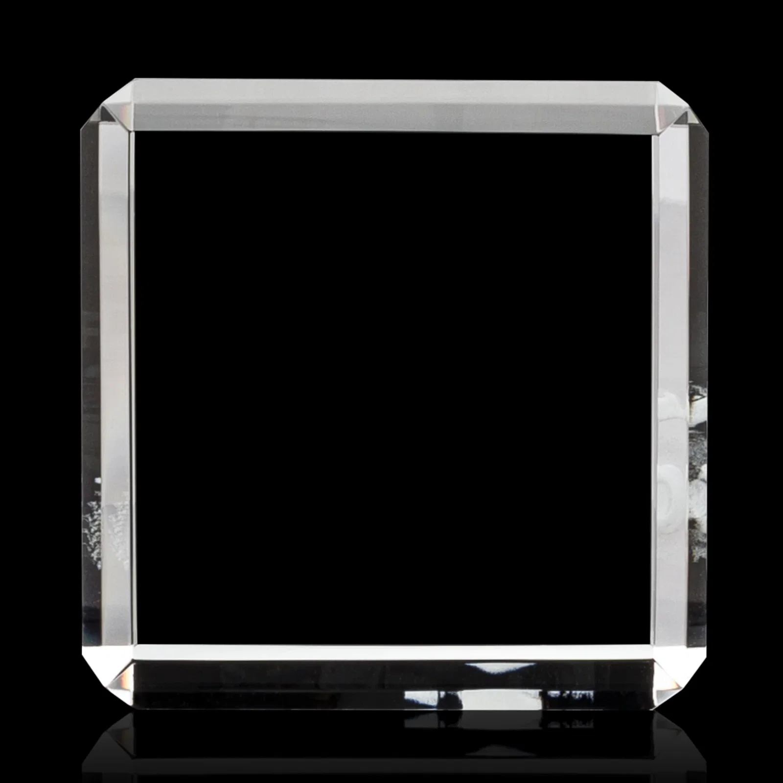 Personalized Double-Beveled Crystal Cube Award, 1.5"-3.125" in 4 Sizes, client appreciation gift for company anniversary events