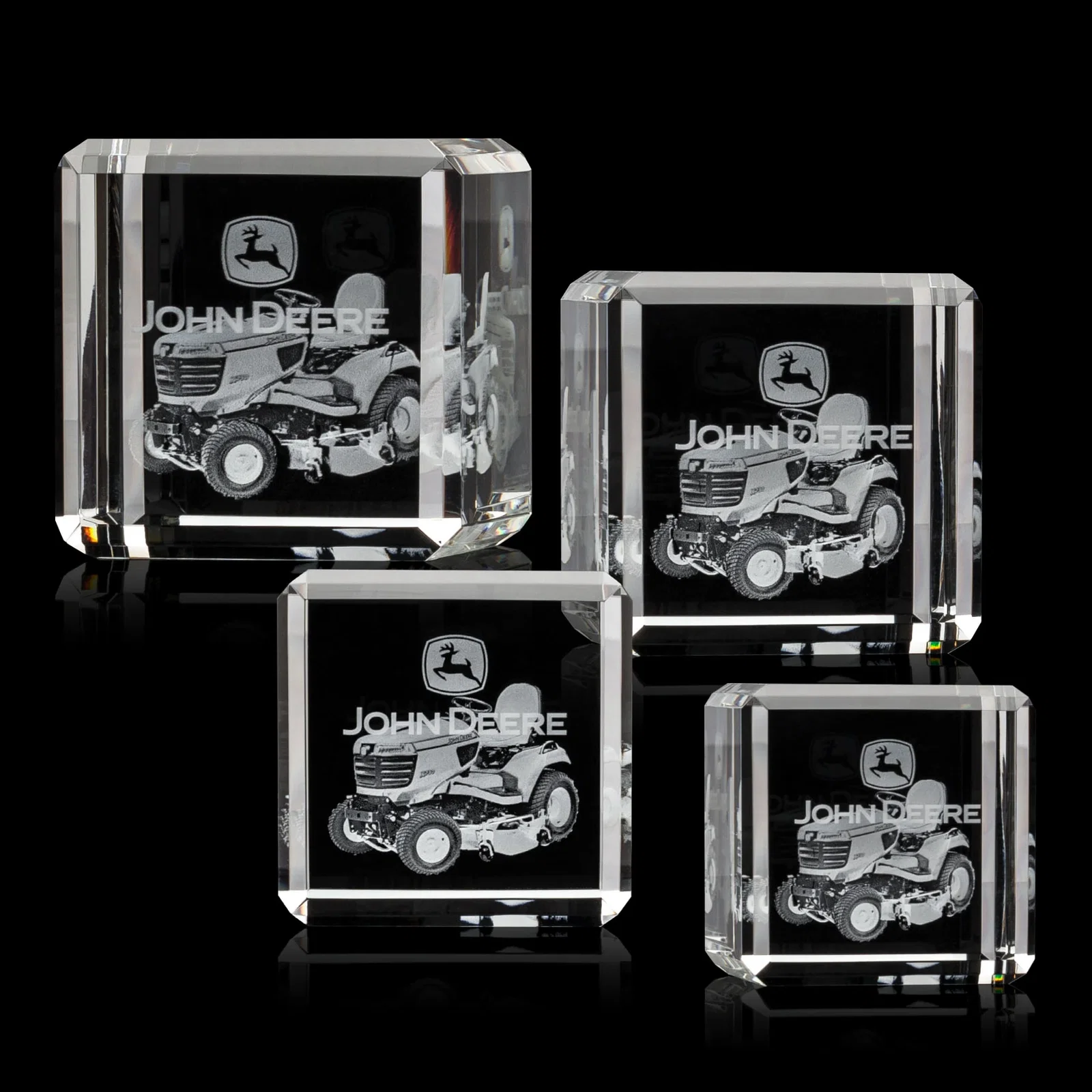 Custom Double-Beveled Crystal Cube Award, 1.5"-3.125" in 4 Sizes, client appreciation gift for team milestone celebrations