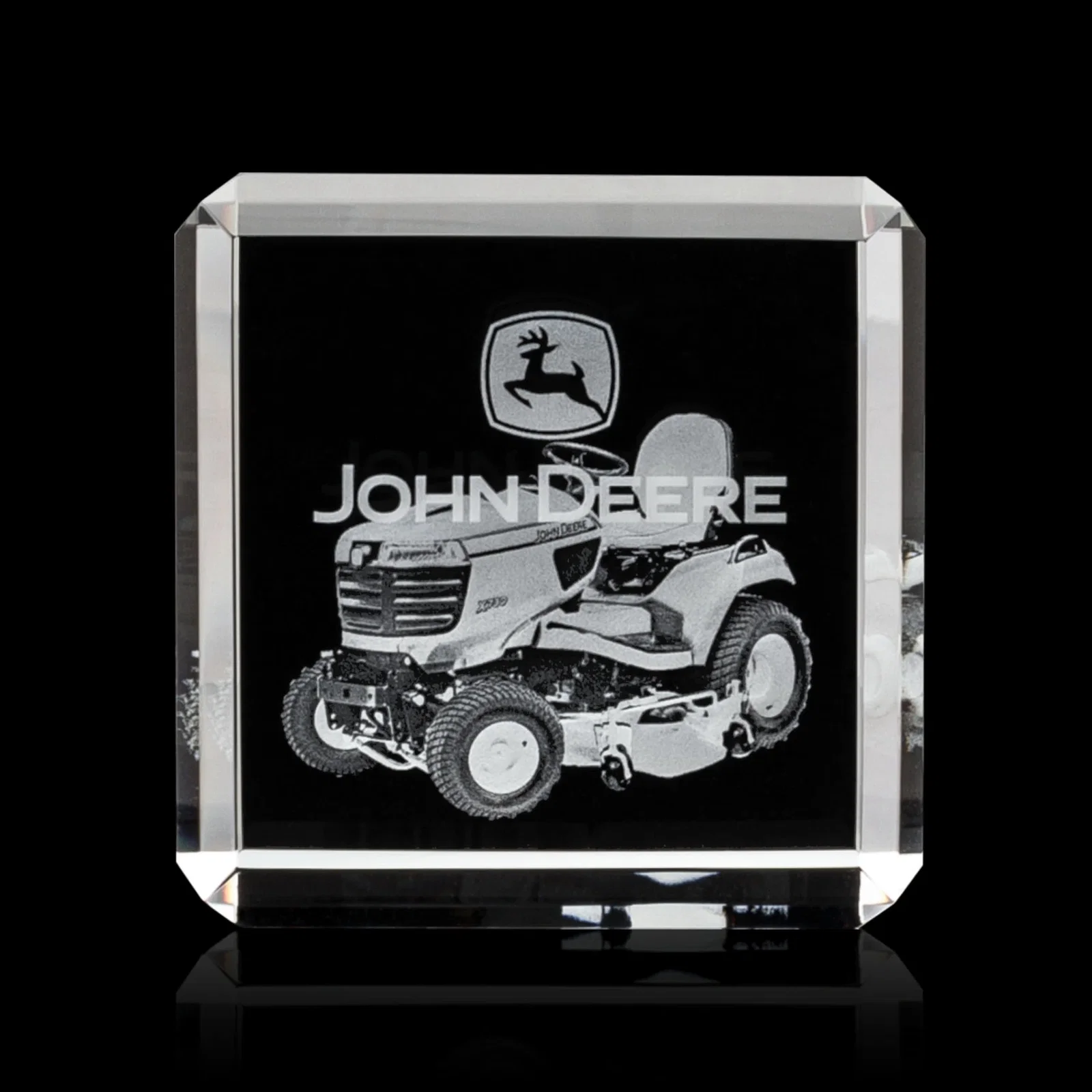 Custom Double-Beveled Crystal Cube Award, 1.5"-3.125" in 4 Sizes, client appreciation gift for donor appreciation