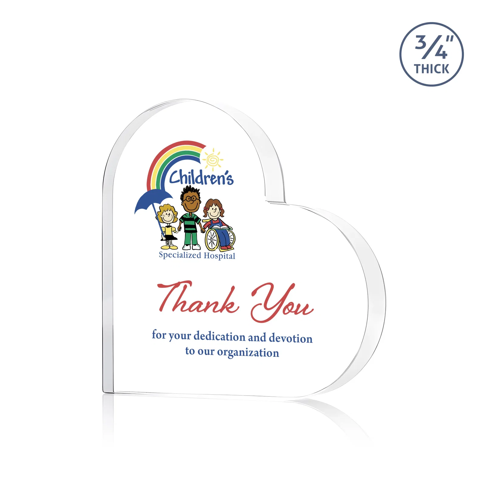 Promotional Starfire Crystal Heart Award With Colored Edge Accents, desk awards for sales achievement awards