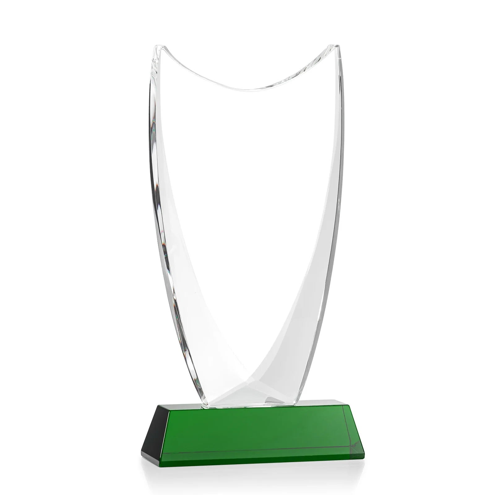 Custom Optical Crystal Upright Award With Tapered Concave Top, awards, with your logo for employee recognition