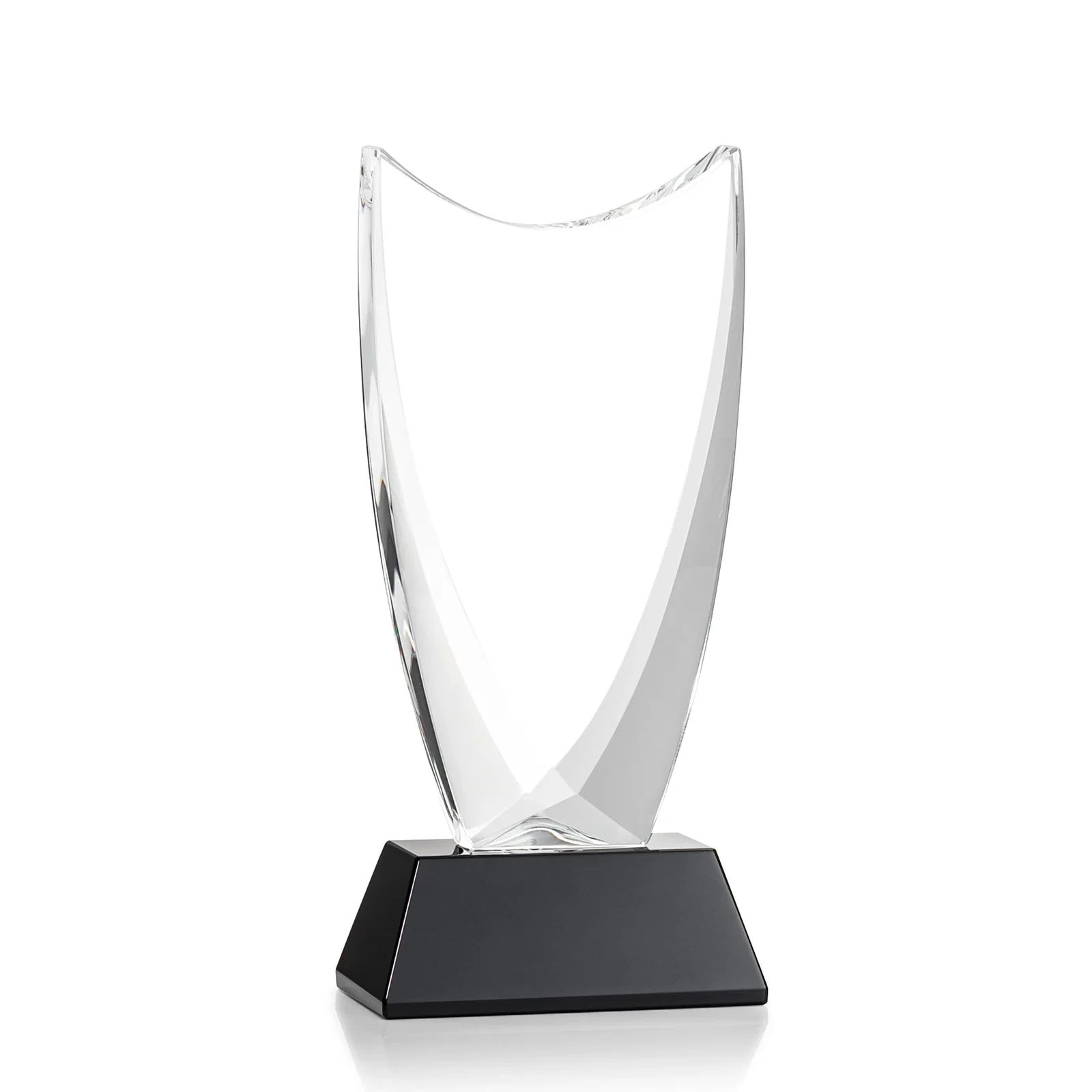 Custom Optical Crystal Upright Award With Tapered Concave Top, awards, with your logo for corporate award ceremonies