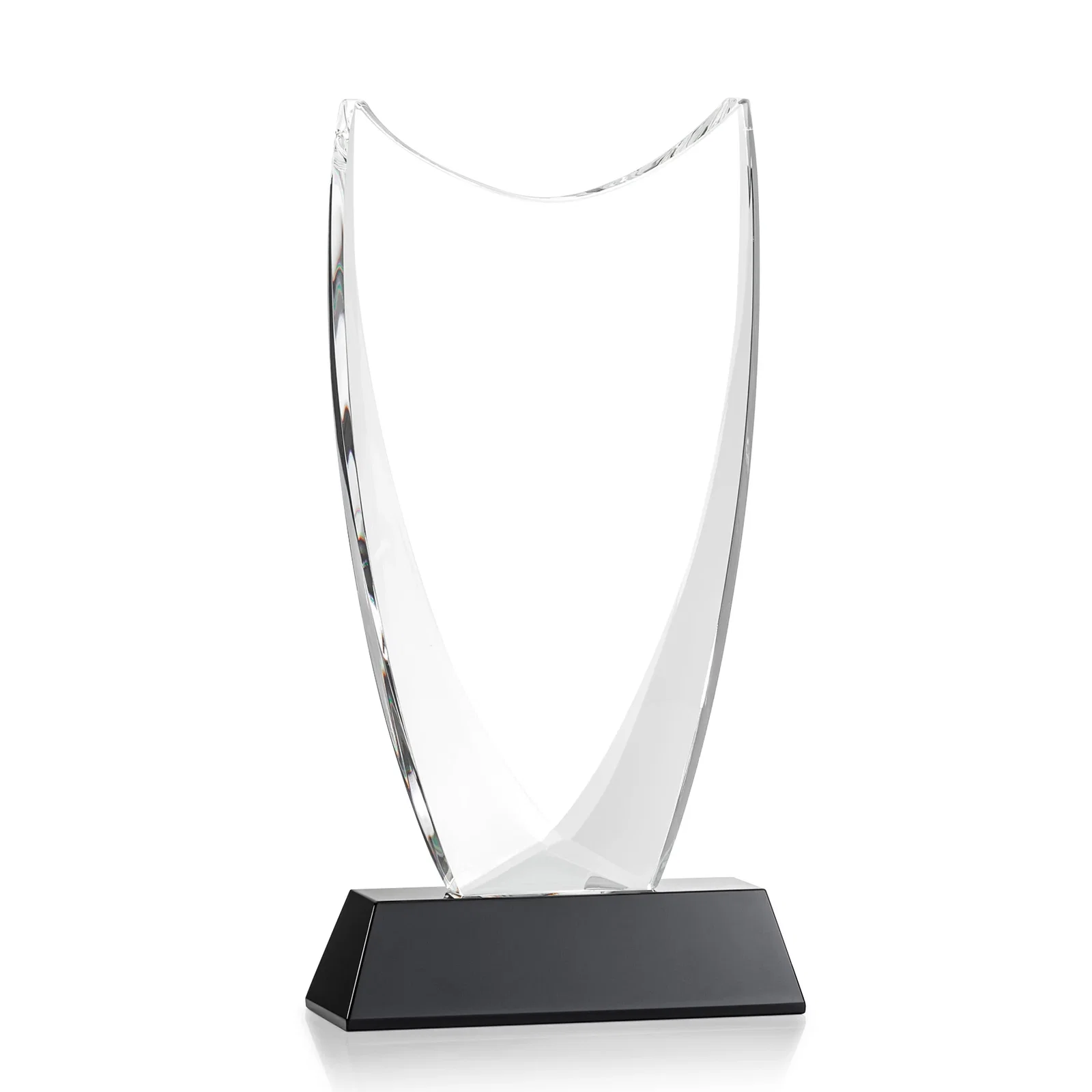 Custom Optical Crystal Upright Award With Tapered Concave Top, awards, with your logo for sales achievement awards