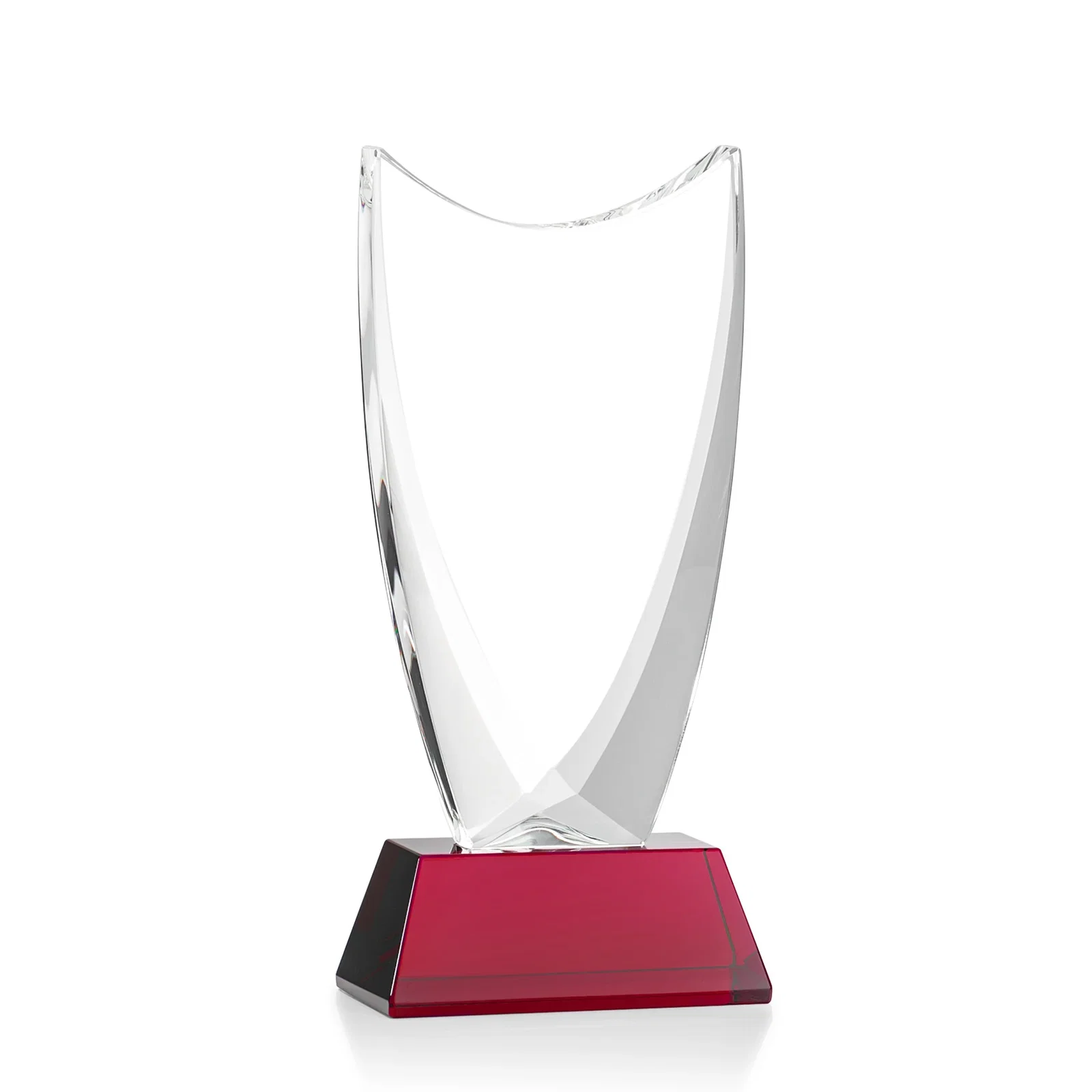 Custom Optical Crystal Upright Award With Tapered Concave Top, awards, with your logo for graduation ceremonies