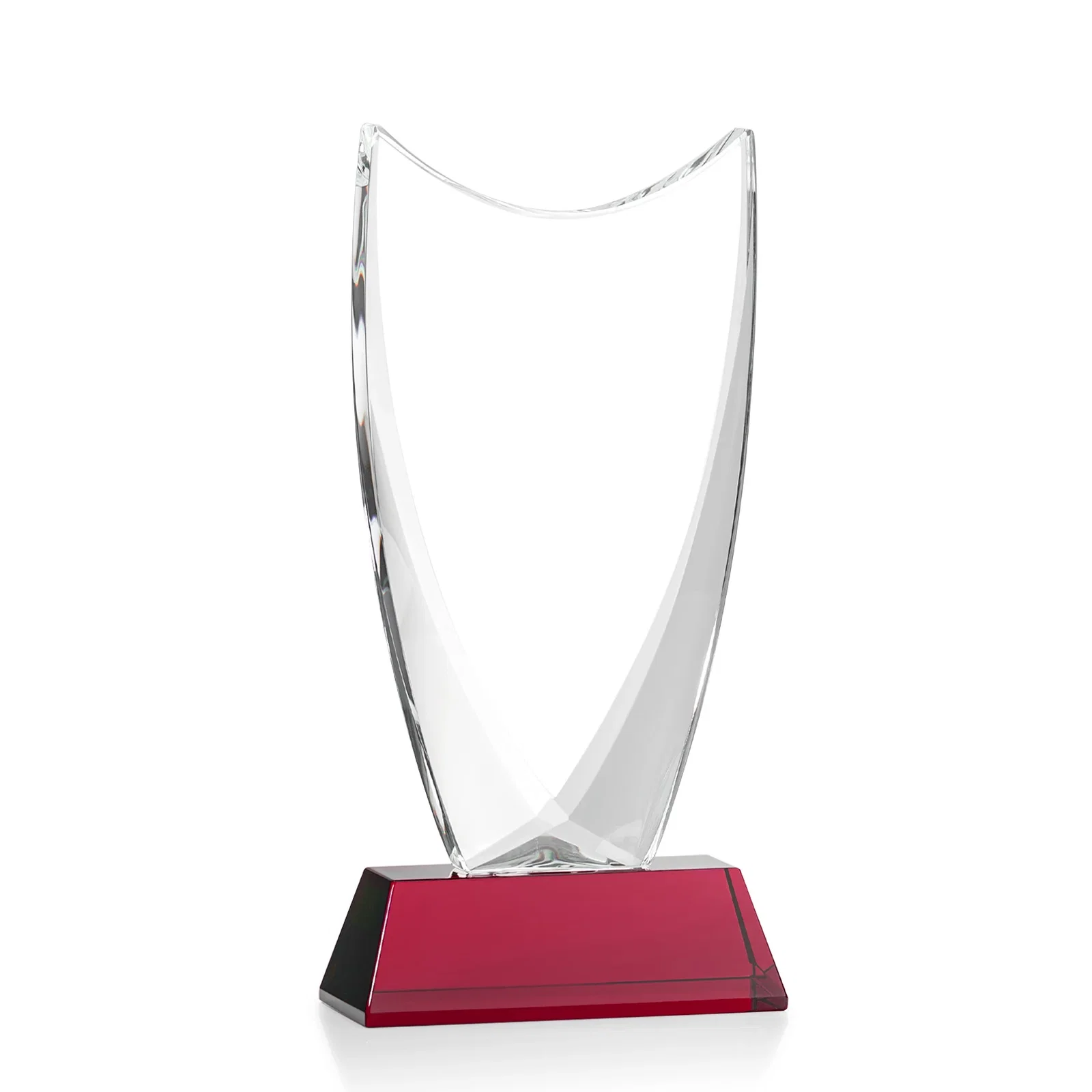 Custom Optical Crystal Upright Award With Tapered Concave Top, awards, with your logo for safety achievement programs