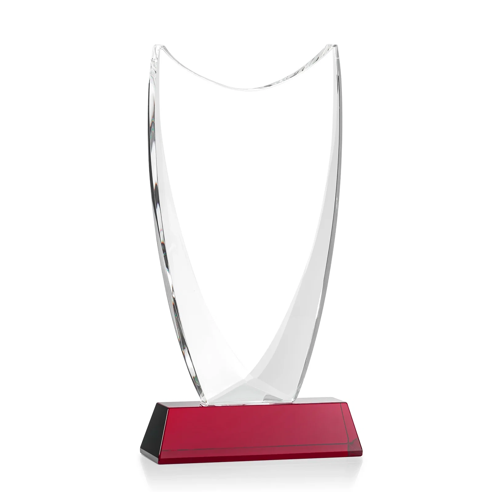 Custom Optical Crystal Upright Award With Tapered Concave Top, awards, with your logo for volunteer appreciation