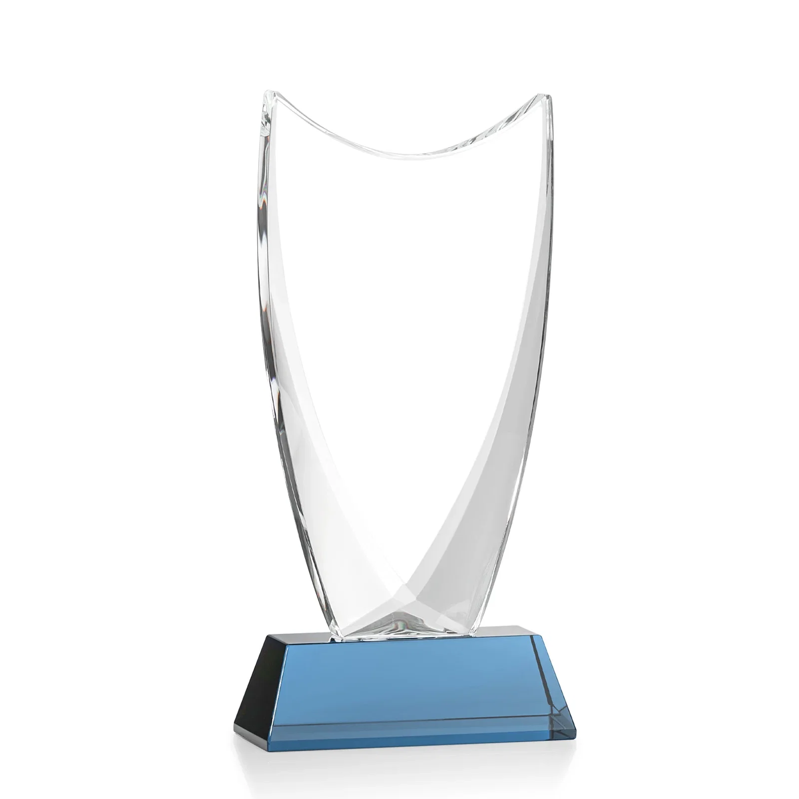 Custom Optical Crystal Upright Award With Tapered Concave Top, awards, with your logo for company anniversary events