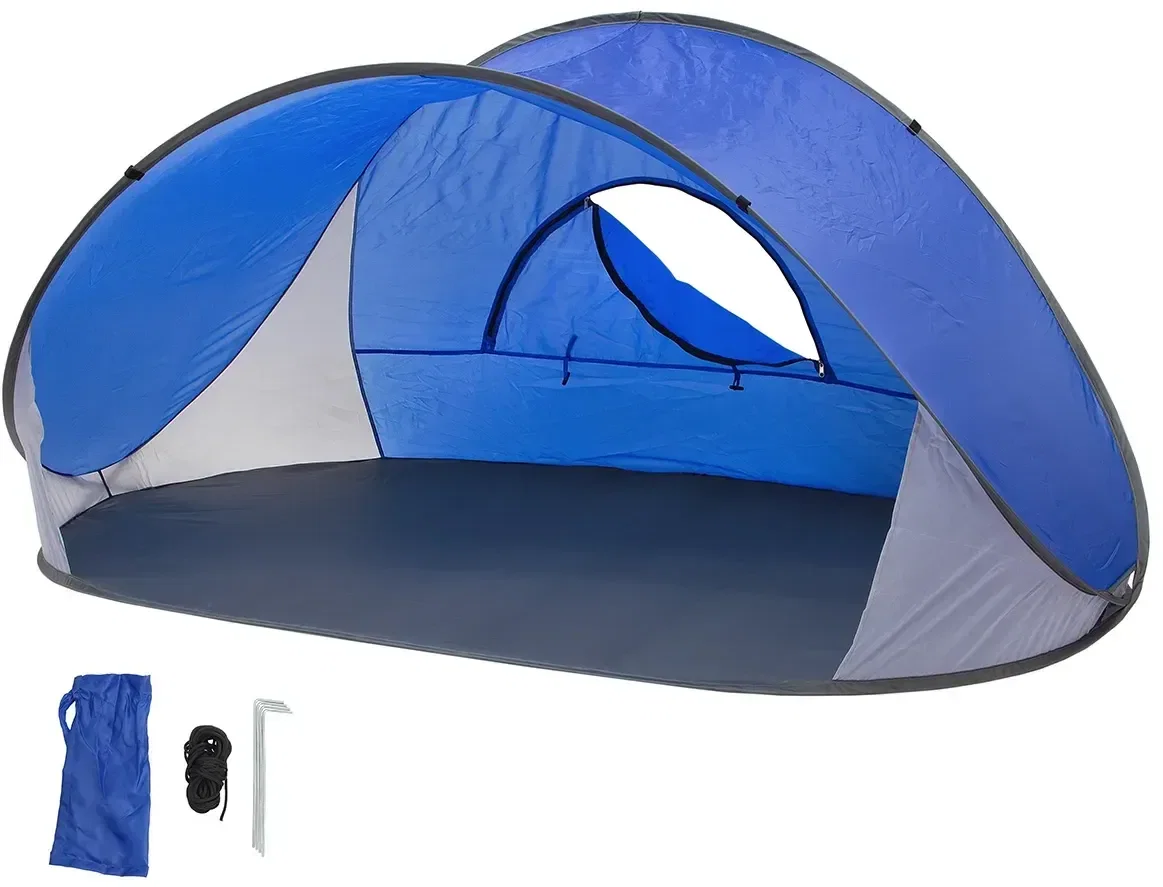 Branded Day Tripper collapsible sun shelter packed into its round pouch, custom promotional camping shade