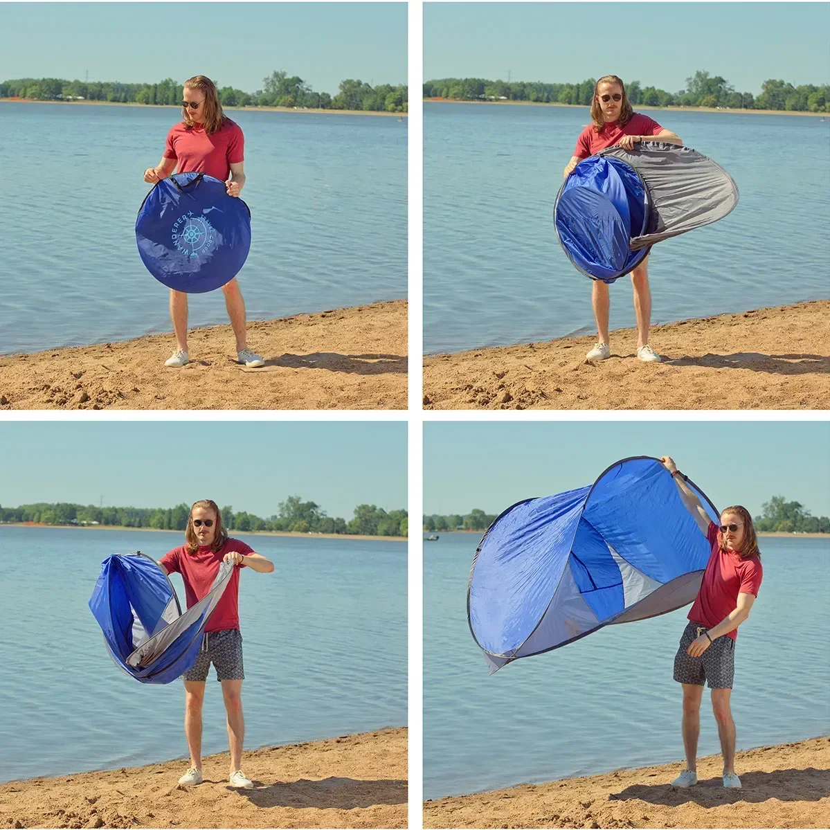 Day Tripper Collapsible Sun Shelter in use