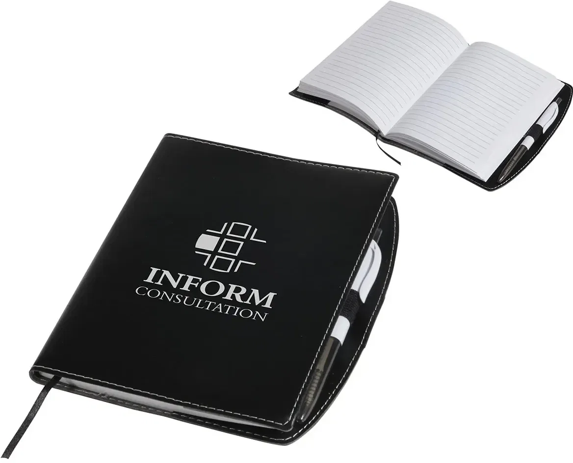 Daybook Memo Jotter With Pen, custom branded jotter pad with matching pen in cover