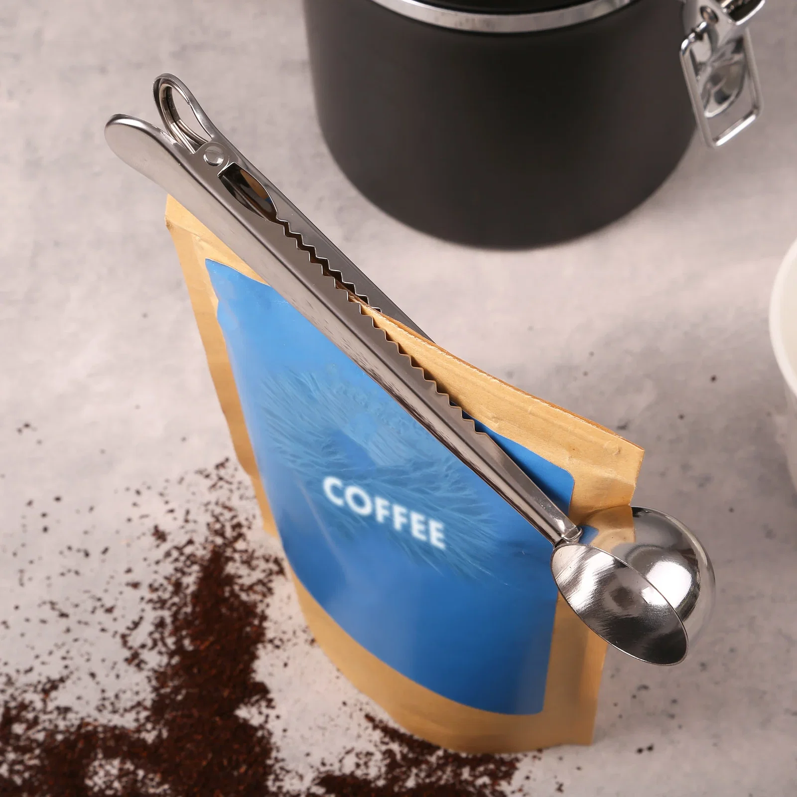 Daybreak Stainless Steel Coffee Scoop/Clip — view 3