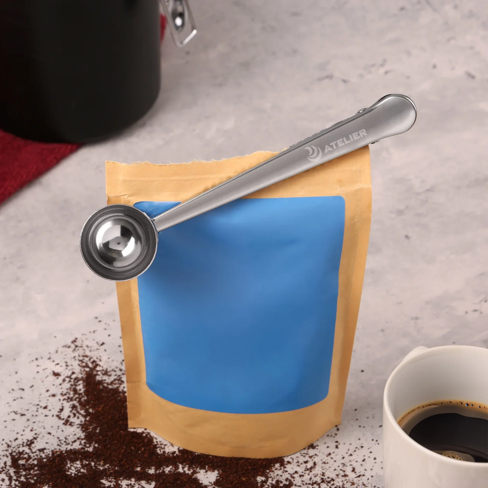Daybreak Stainless Steel Coffee Scoop/Clip — view 4