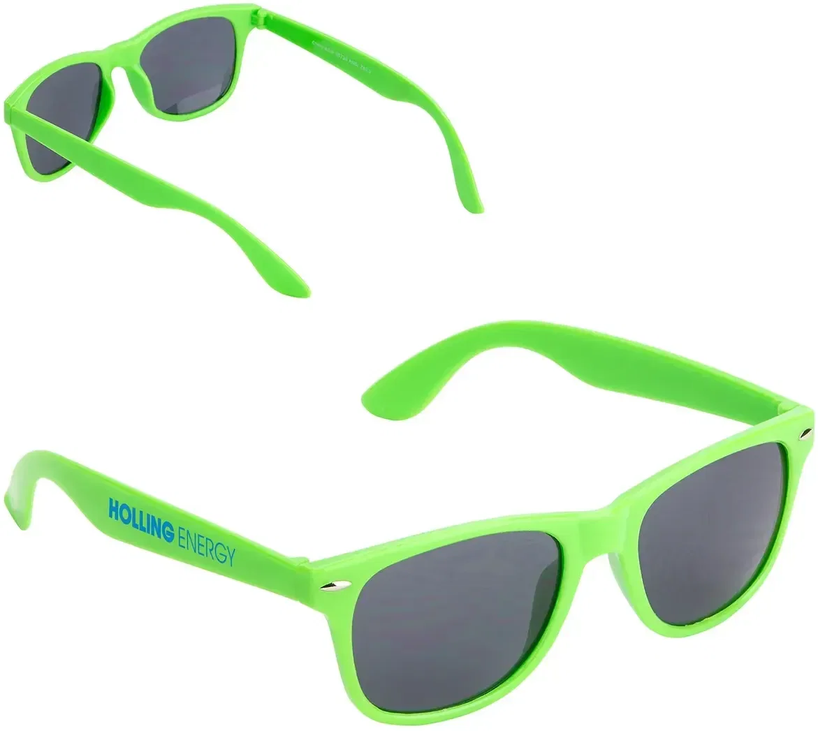 Daytona UV400 promotional sunglasses folded to show frame detail