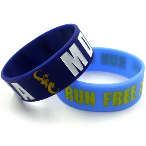 Debossed & Color Filled Silicone Bracelets: 25Mm