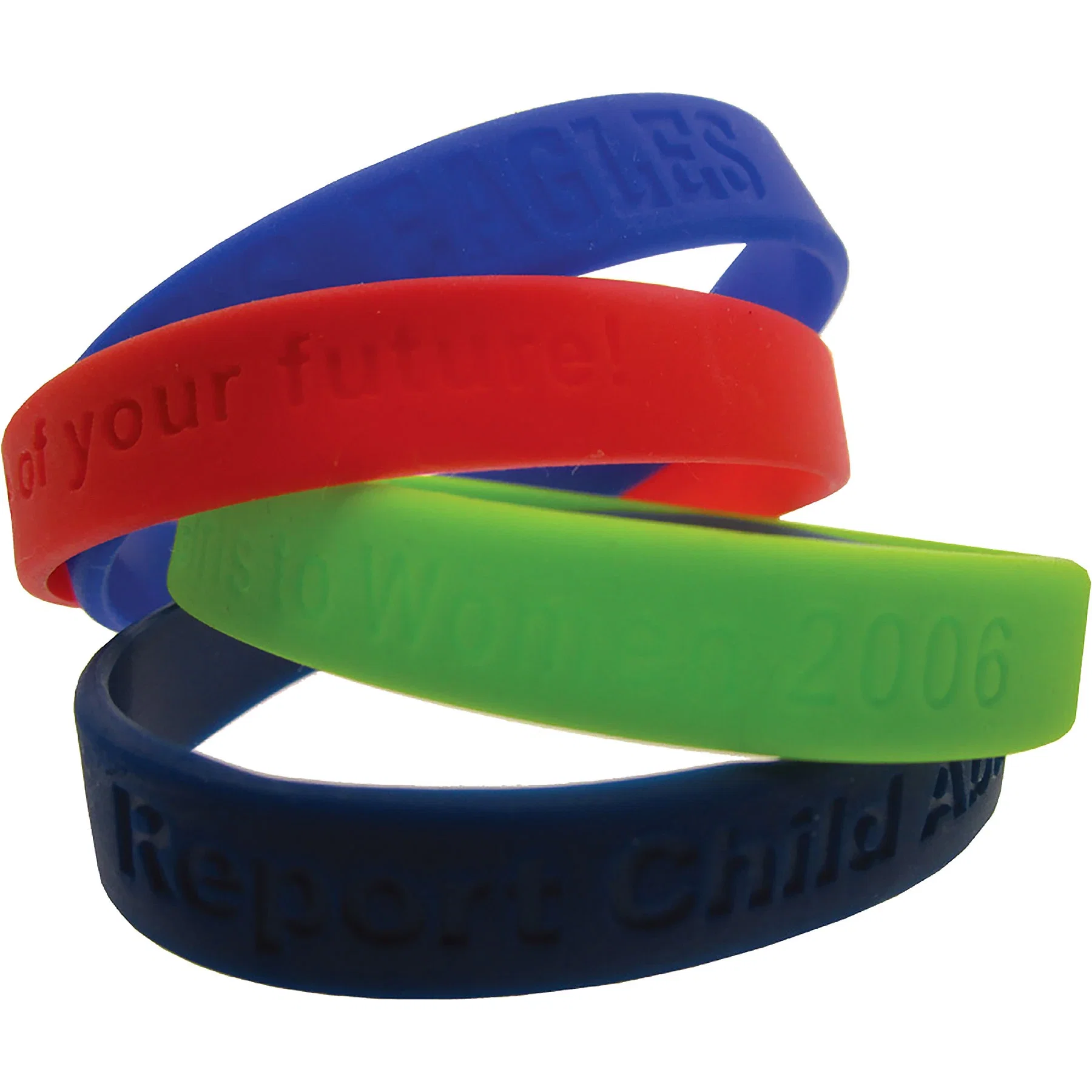 Debossed Silicone Bracelets 12mm — view 3