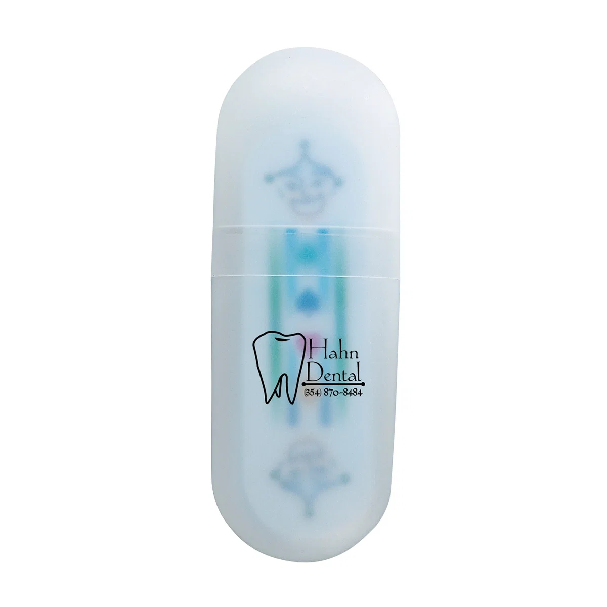 Playing card deck packaged inside a frosted clear plastic case