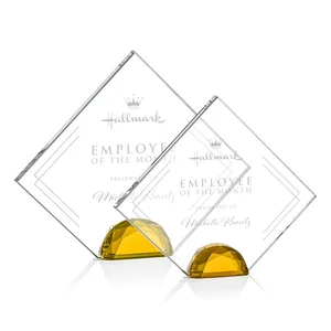 Starfire Crystal Diamond Award Flanked by Amber Diamonds