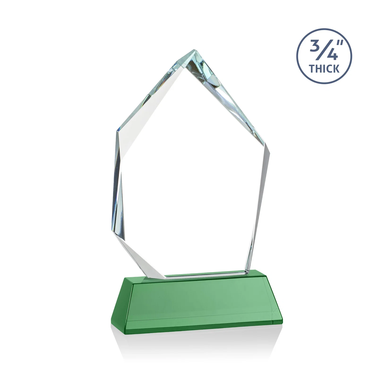 Custom engraved Starfire Crystal Award With Intersecting Bevels Across the Peak, awards for donor appreciation