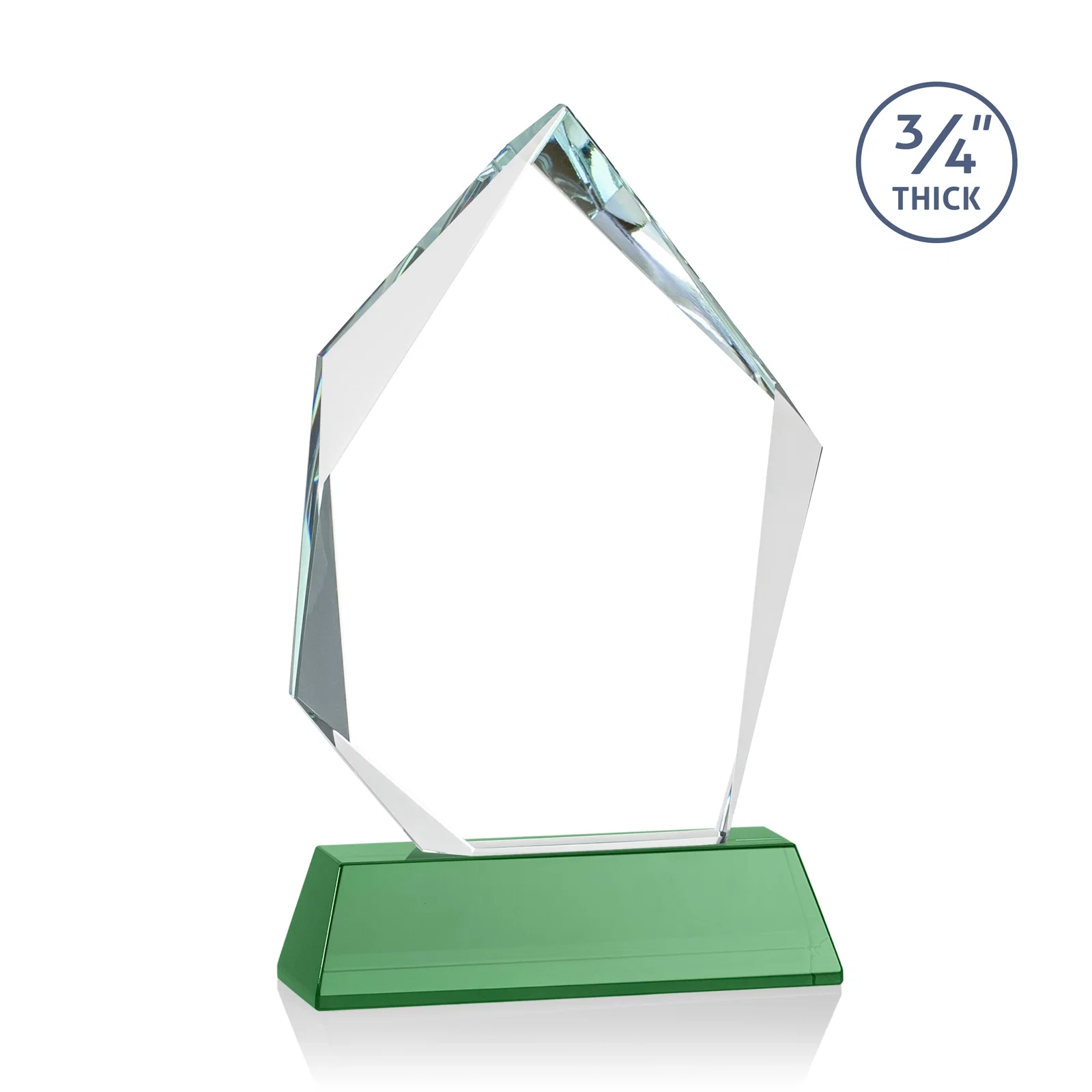 Custom engraved Starfire Crystal Award With Intersecting Bevels Across the Peak, awards for graduation ceremonies