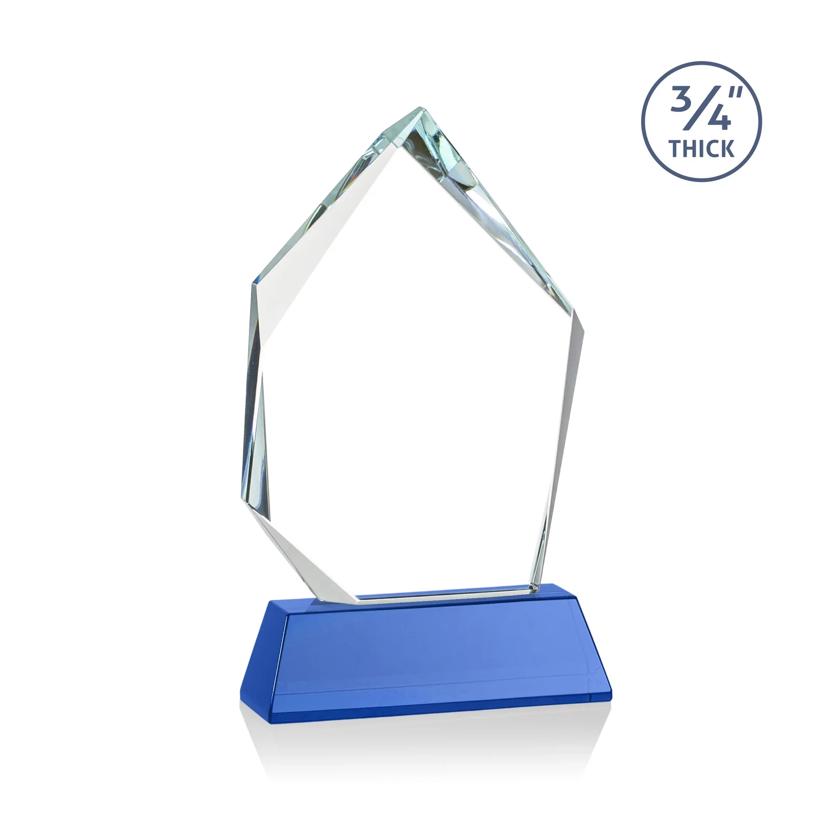 Custom Starfire Crystal Award With Intersecting Bevels Across the Peak, awards, with your logo for employee recognition