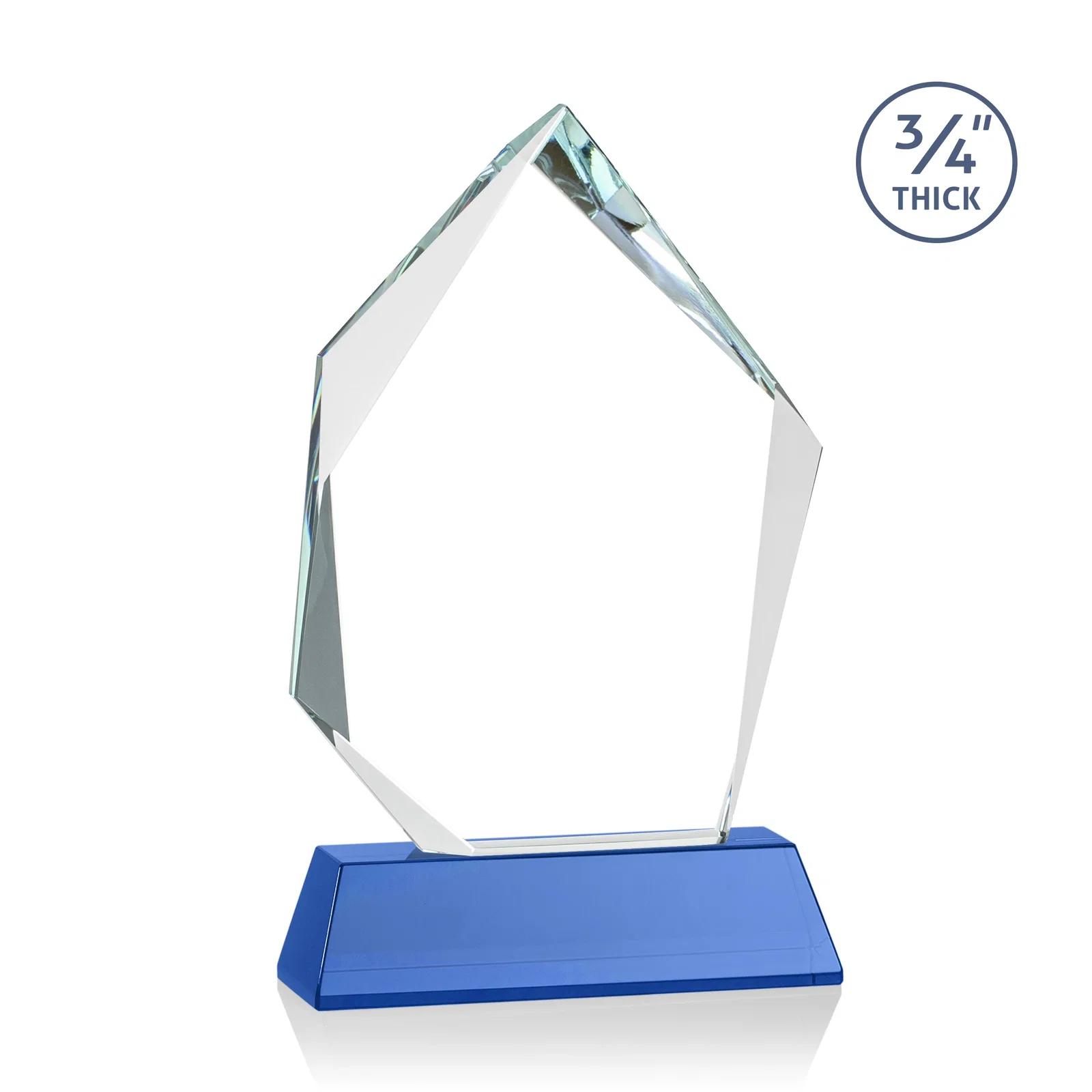 Custom Starfire Crystal Award With Intersecting Bevels Across the Peak, awards, with your logo for corporate award ceremonies