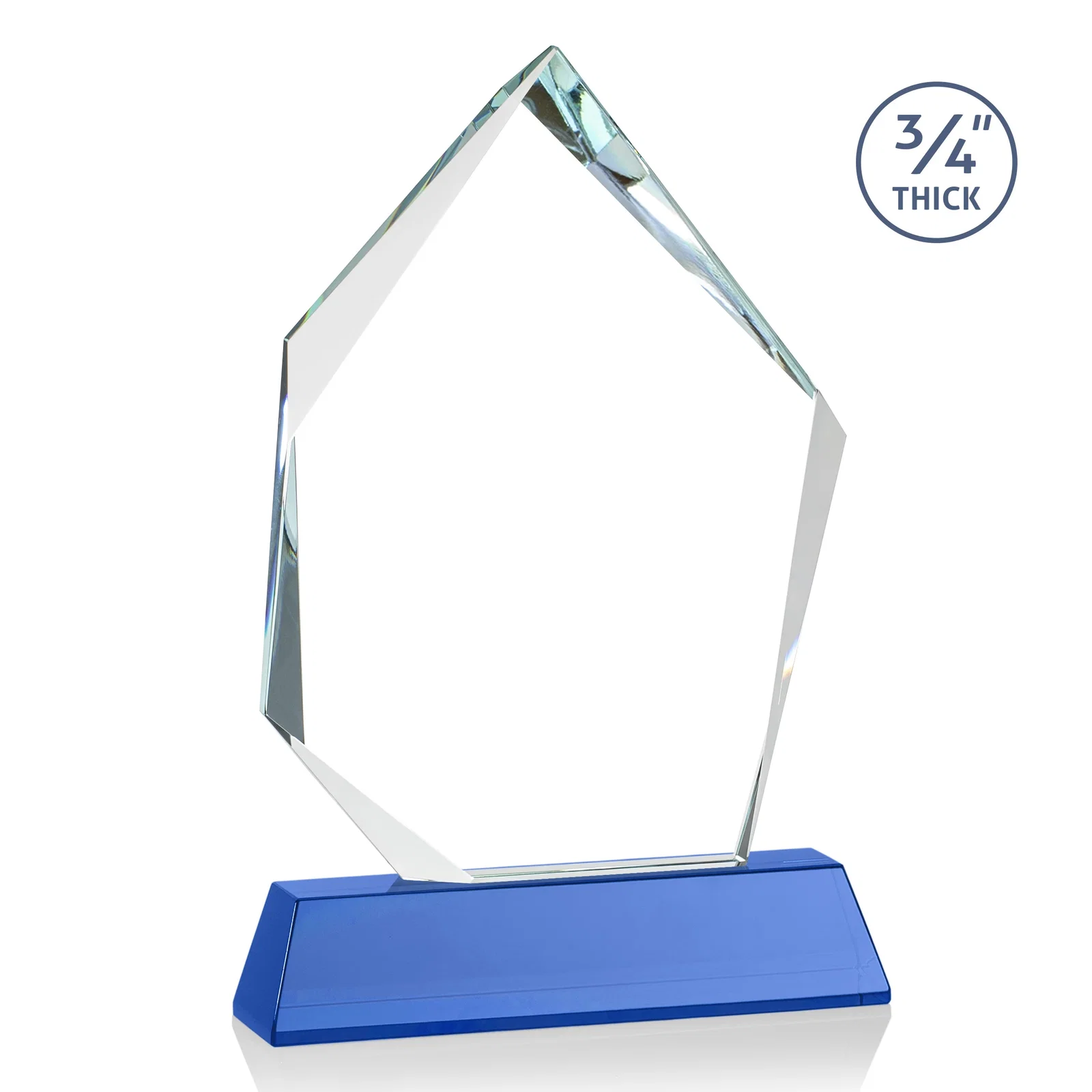 Custom Starfire Crystal Award With Intersecting Bevels Across the Peak, awards, with your logo for service anniversary gifts