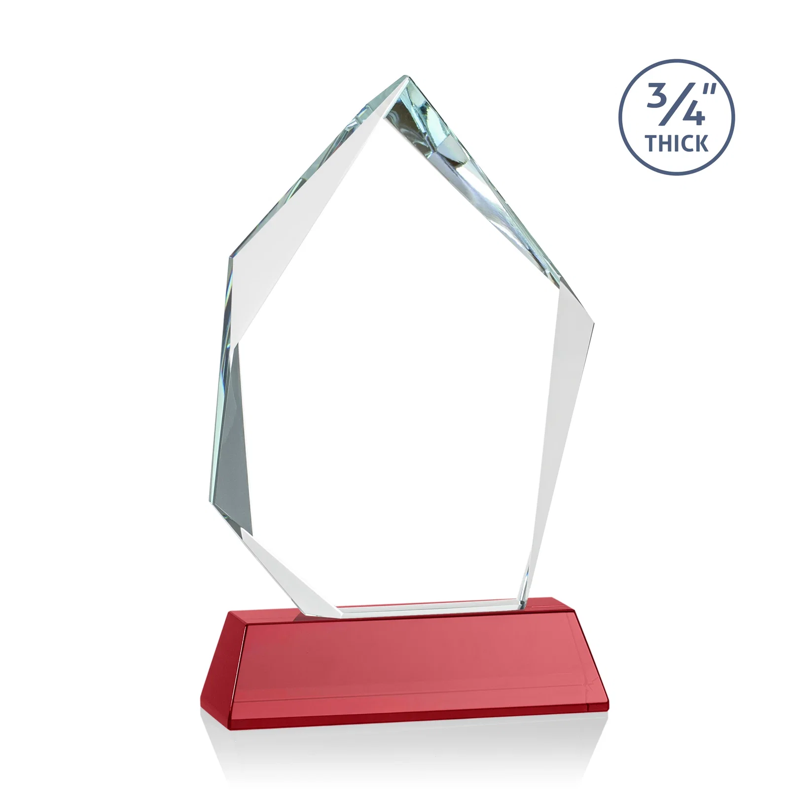 Custom Starfire Crystal Award With Intersecting Bevels Across the Peak, awards, with your logo for retirement presentations
