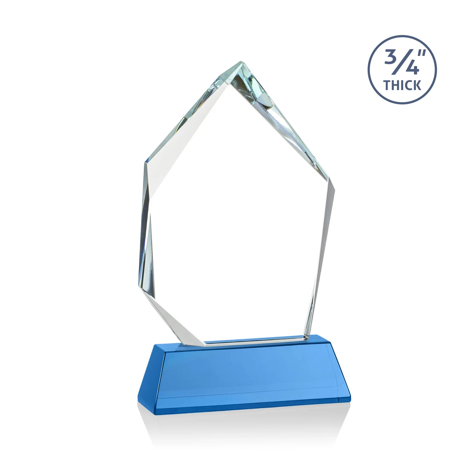 Custom Starfire Crystal Award With Intersecting Bevels Across the Peak, awards, with your logo for donor appreciation