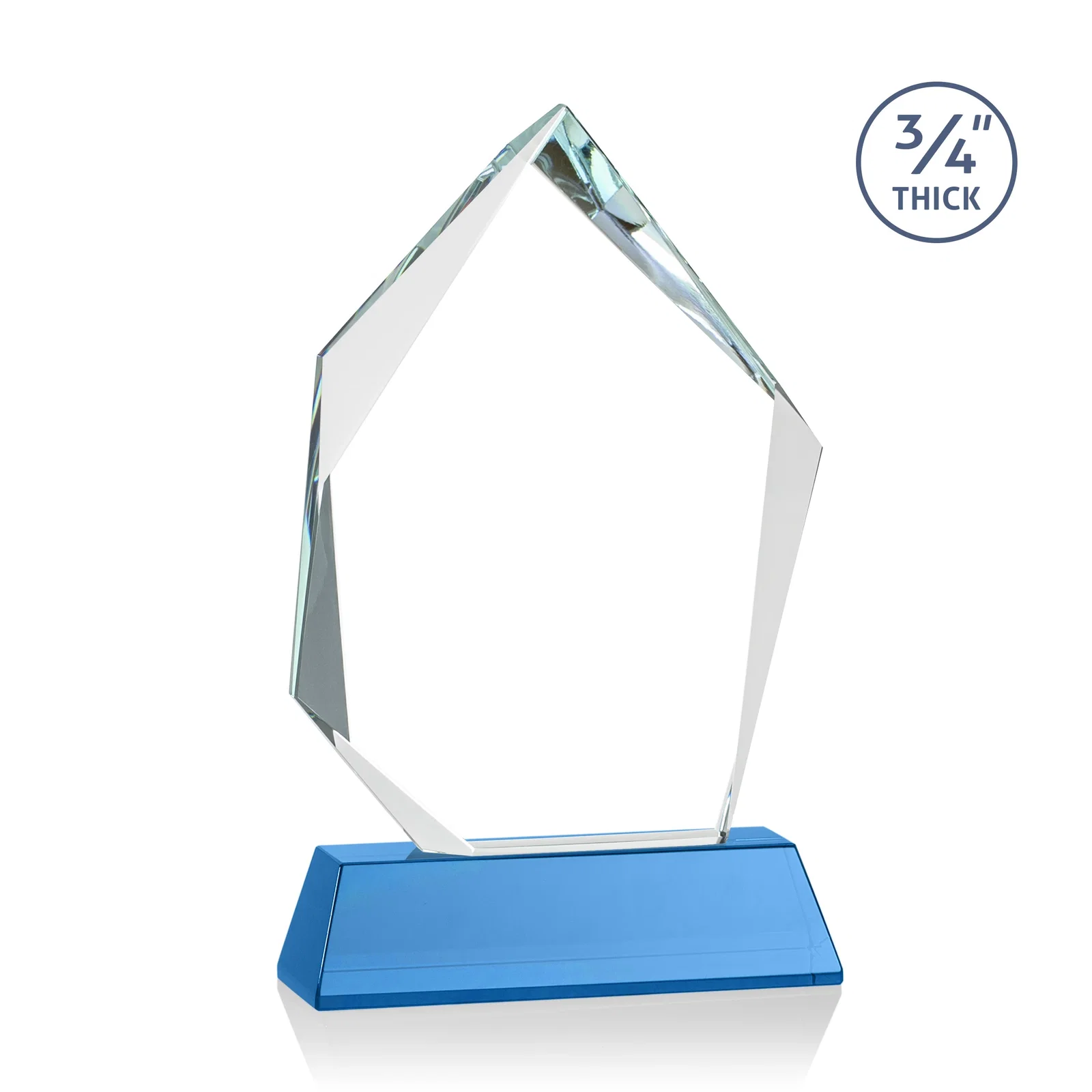 Custom Starfire Crystal Award With Intersecting Bevels Across the Peak, awards, with your logo for graduation ceremonies