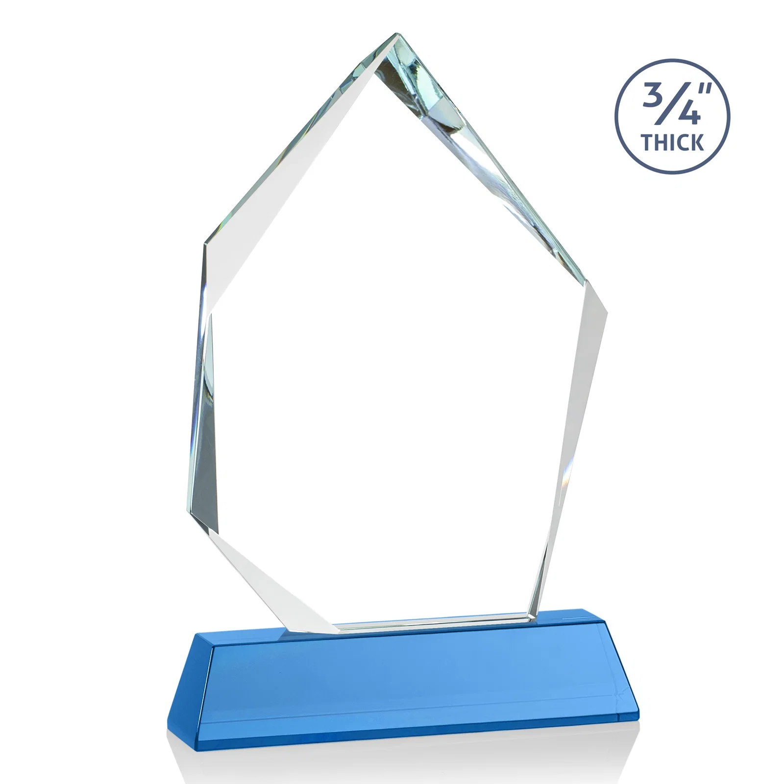 Custom Starfire Crystal Award With Intersecting Bevels Across the Peak, awards, with your logo for safety achievement programs