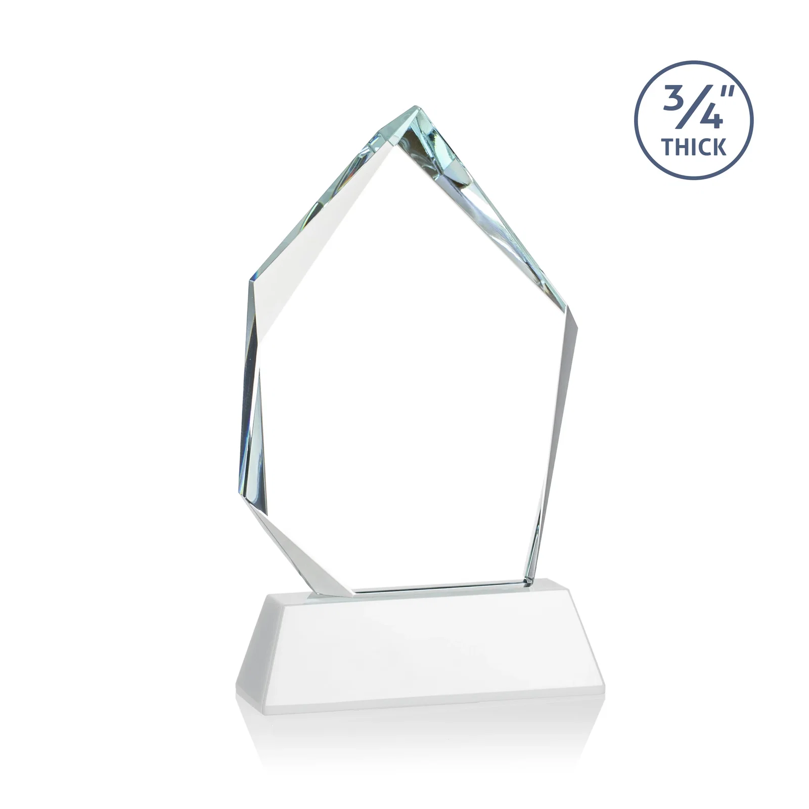 Custom Starfire Crystal Award With Intersecting Bevels Across the Peak, awards, with your logo for volunteer appreciation