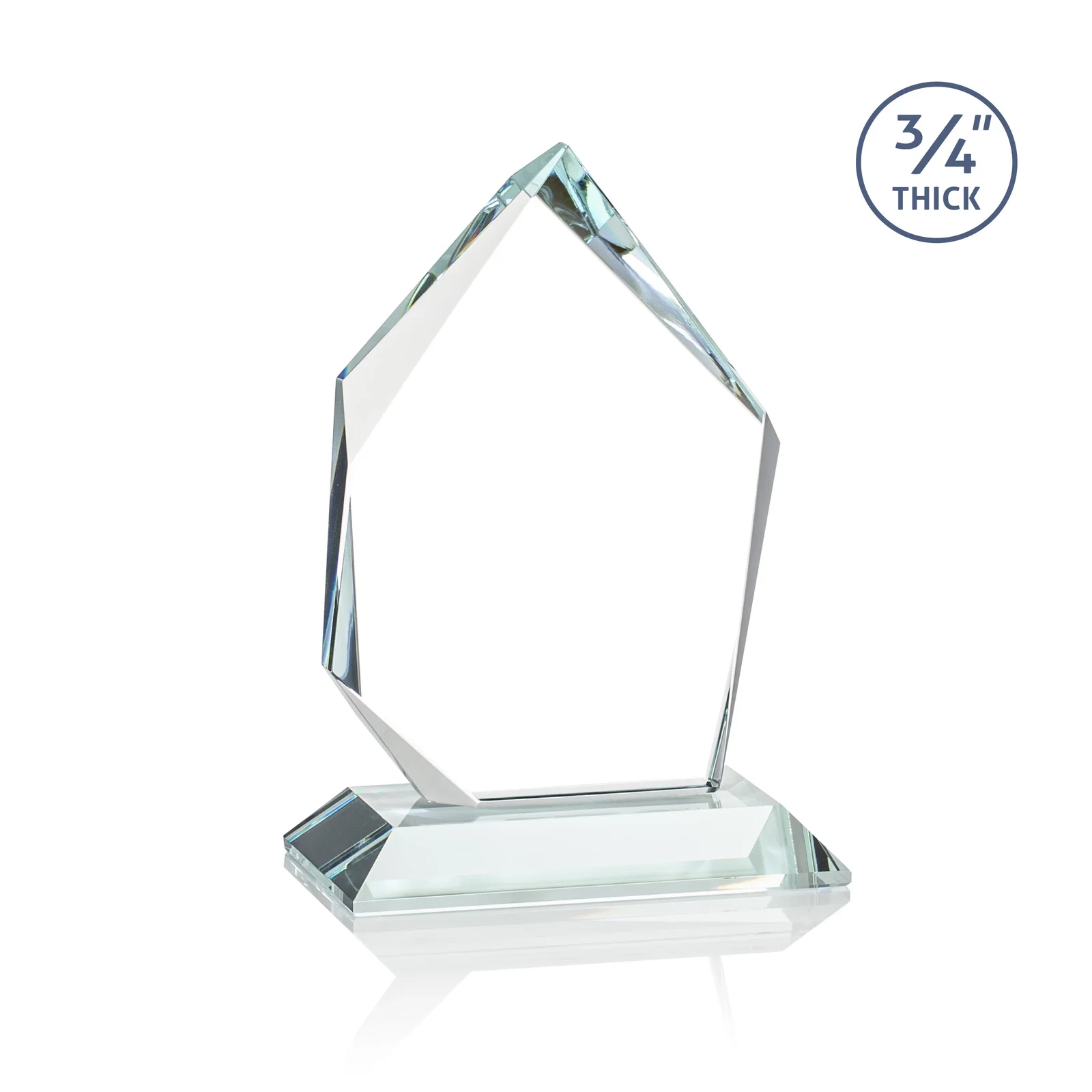 Personalized Jade Glass Ice Peak Award With Interchanging, Intersecting Bevels, with your logo for graduation ceremonies