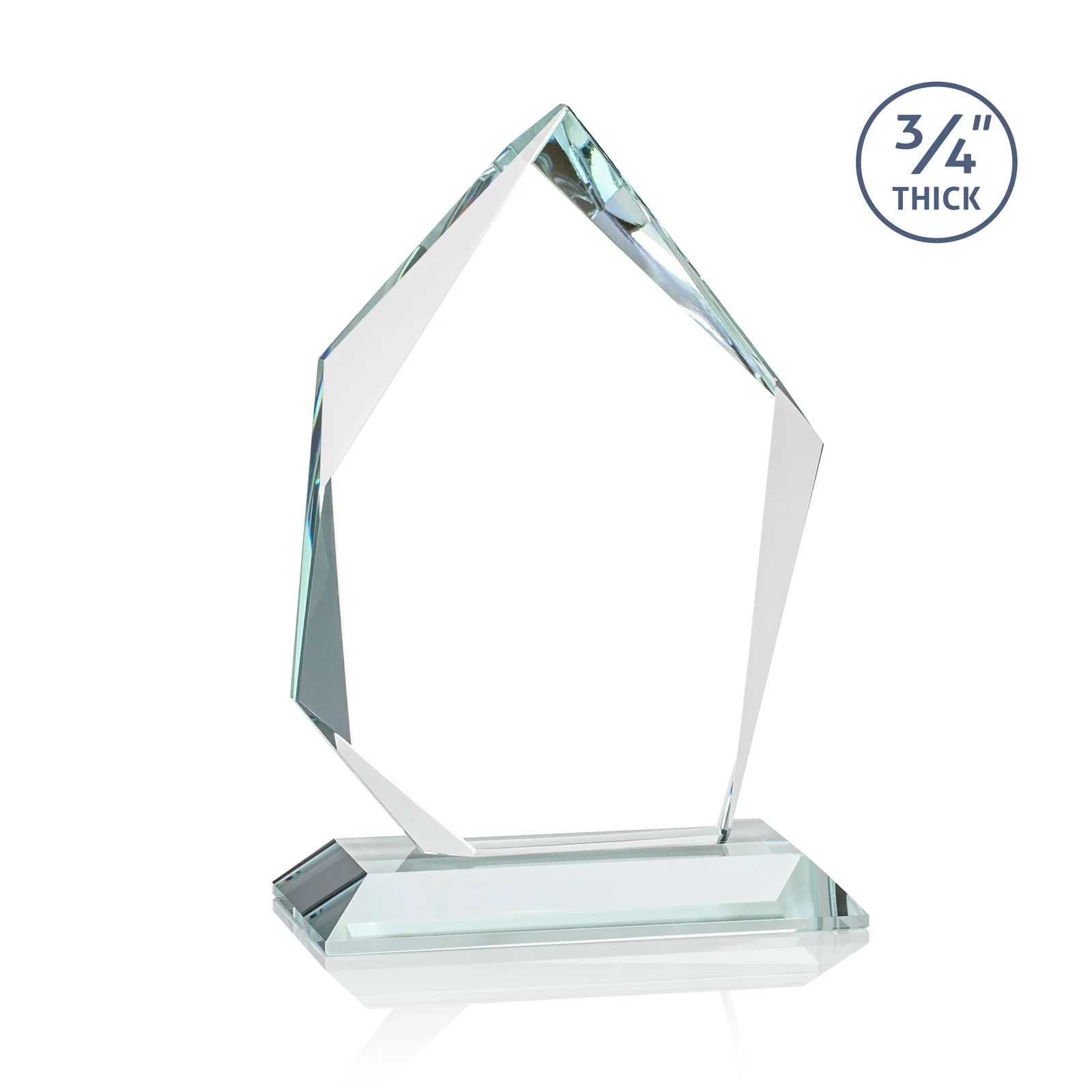 Personalized Jade Glass Ice Peak Award With Interchanging, Intersecting Bevels, with your logo for safety achievement programs