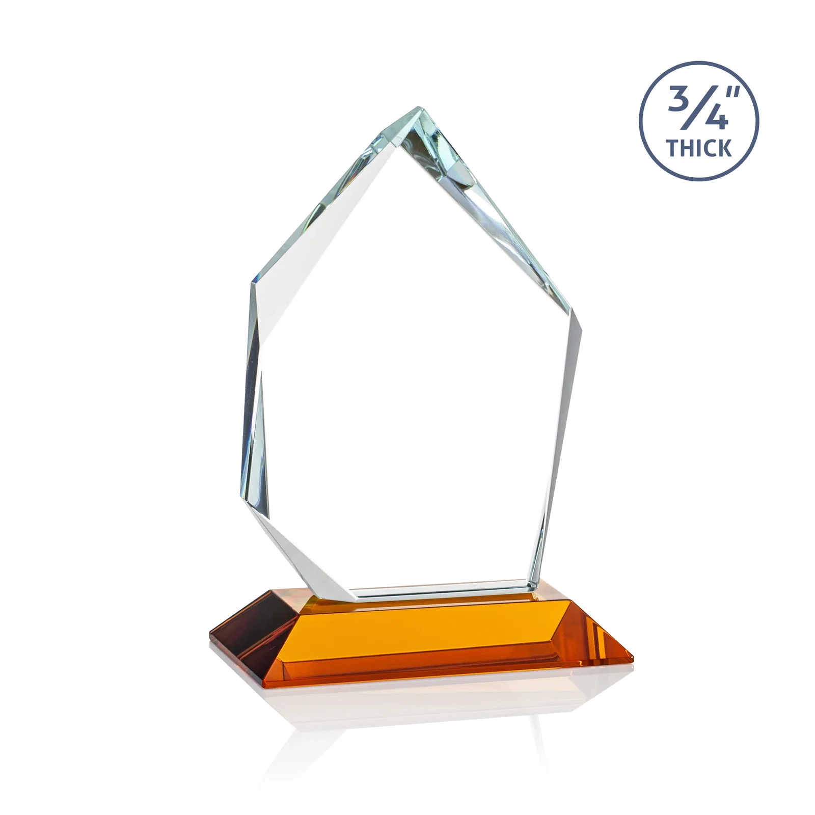 Personalized Jade Glass Ice Peak Award With Interchanging, Intersecting Bevels, with your logo for dealer and partner awards