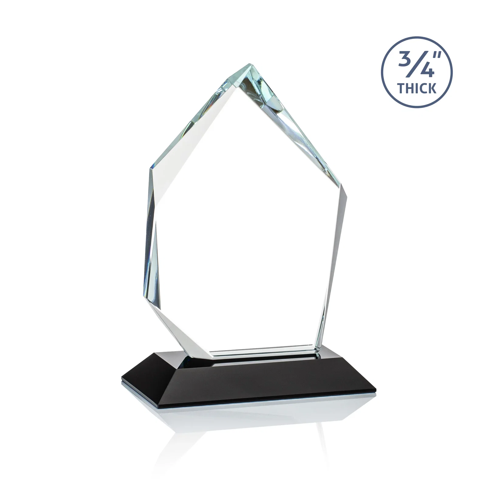 Promotional Jade Glass Ice Peak Award With Interchanging, Intersecting Bevels, with your logo for retirement presentations