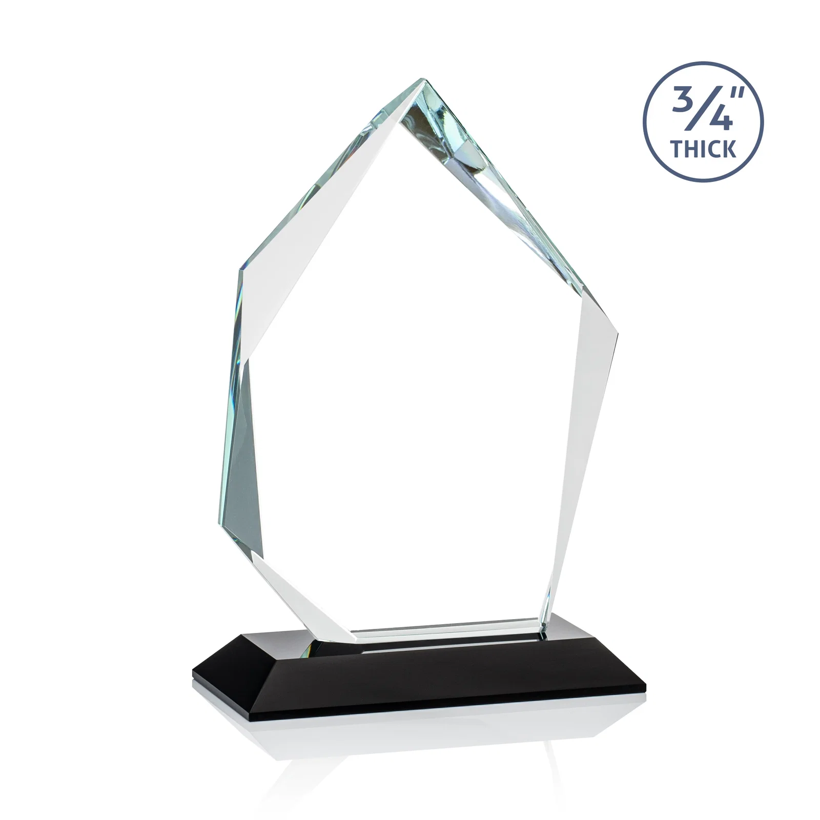 Promotional Jade Glass Ice Peak Award With Interchanging, Intersecting Bevels, with your logo for team milestone celebrations