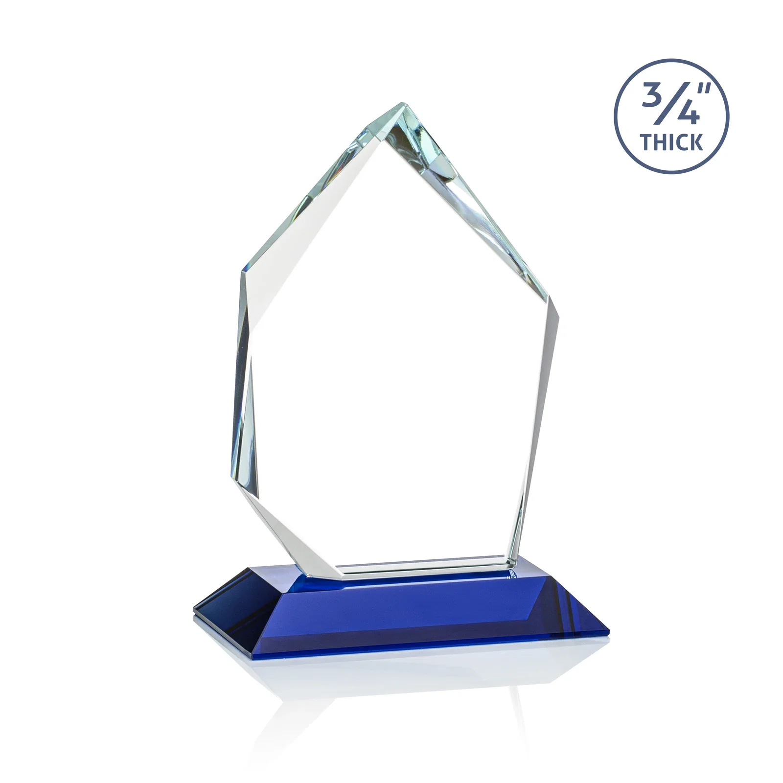 Promotional Jade Glass Ice Peak Award With Interchanging, Intersecting Bevels, with your logo for graduation ceremonies