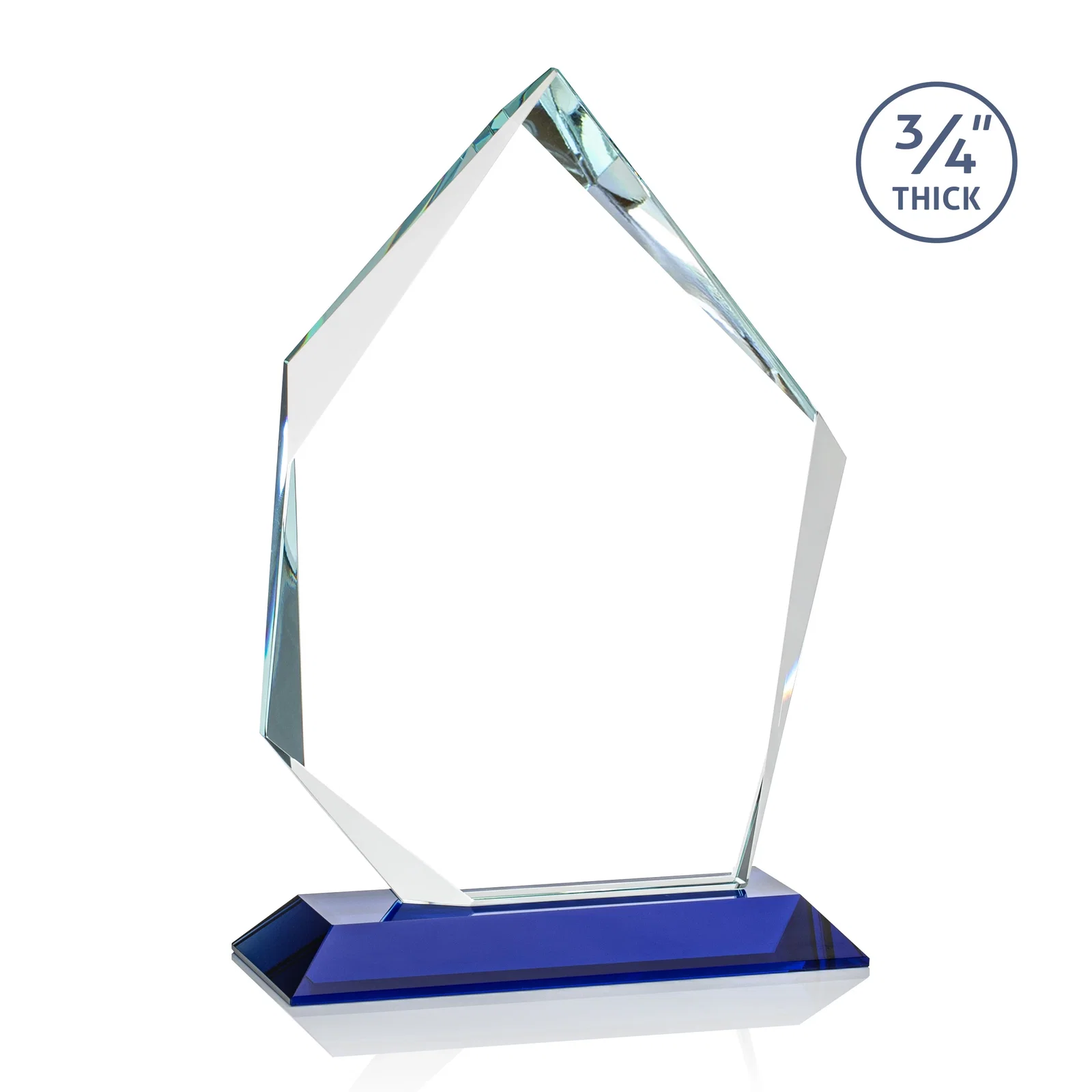 Promotional Jade Glass Ice Peak Award With Interchanging, Intersecting Bevels, with your logo for volunteer appreciation
