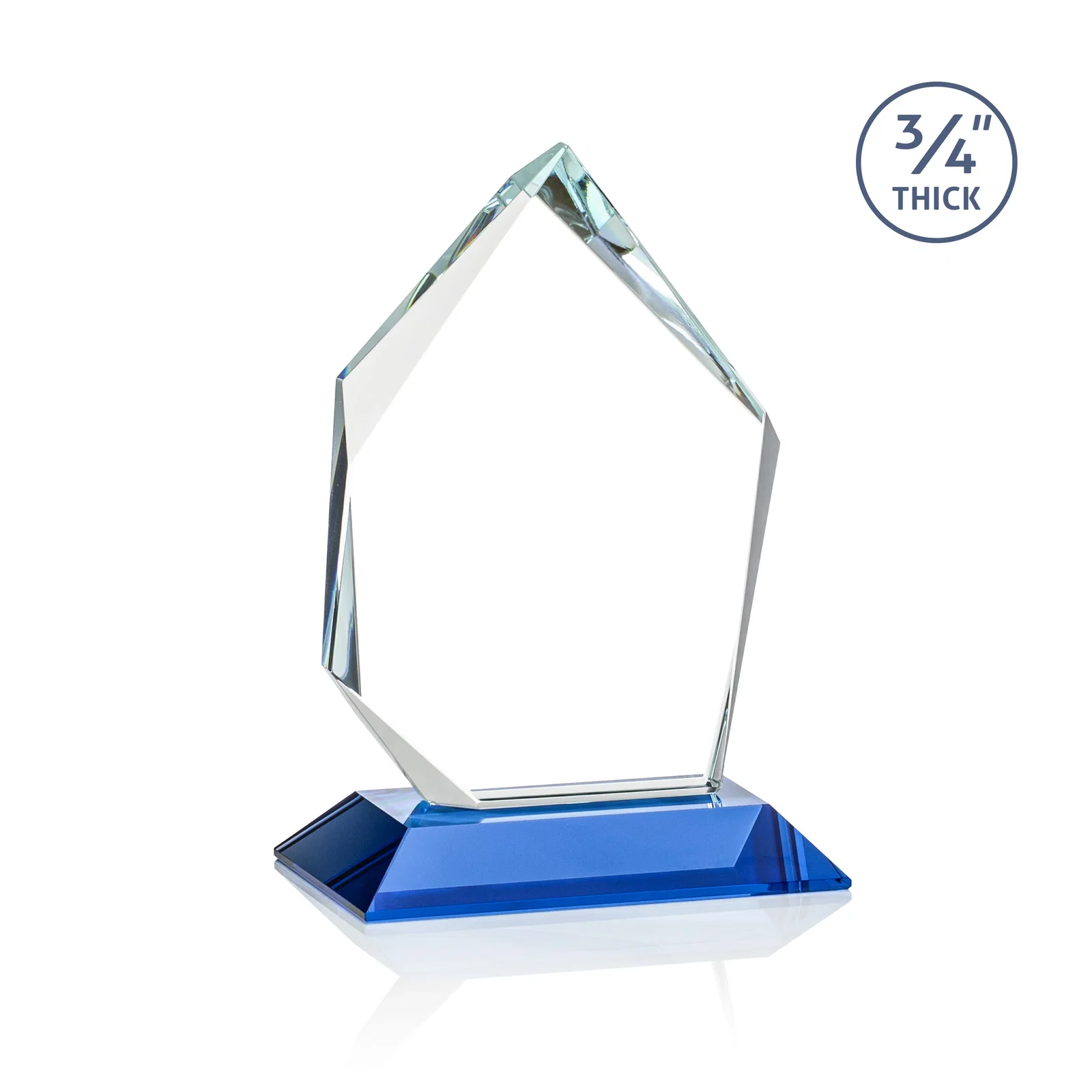 Branded Jade Glass Ice Peak Award With Interchanging, Intersecting Bevels, with your logo for corporate award ceremonies
