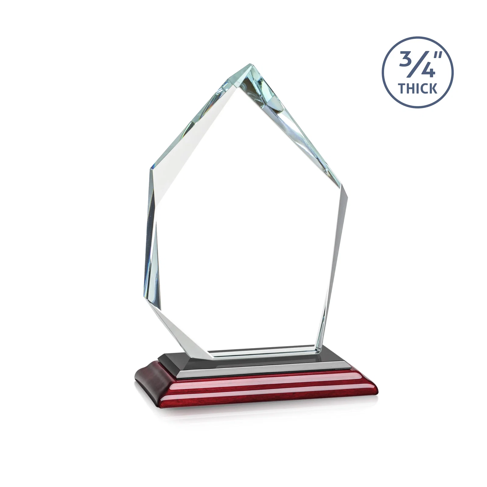 Branded Jade Glass Ice Peak Award With Interchanging, Intersecting Bevels, with your logo for graduation ceremonies