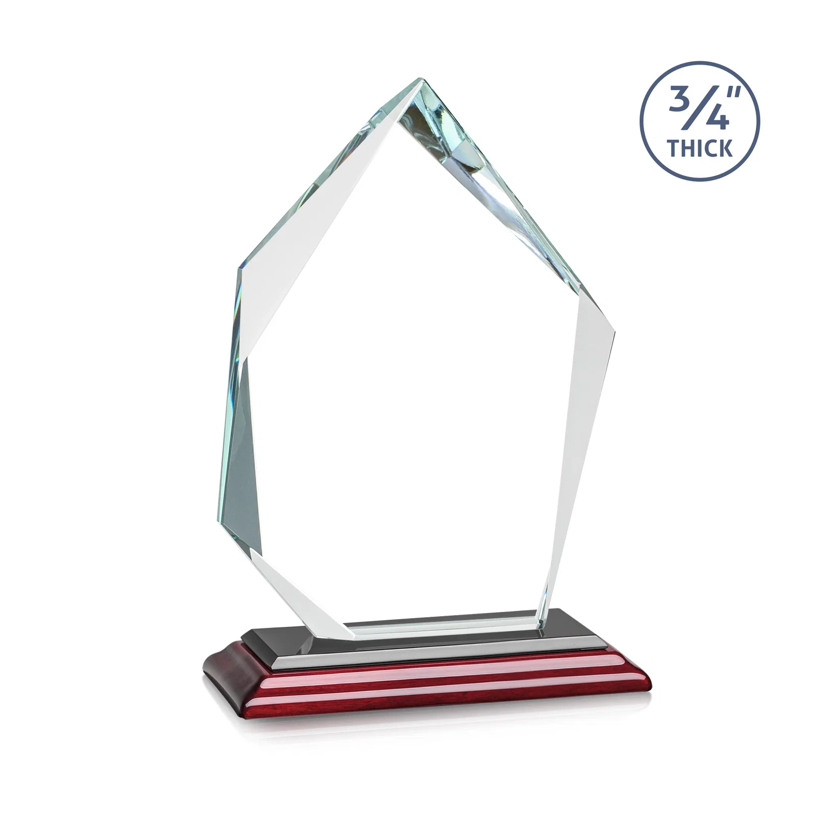 Branded Jade Glass Ice Peak Award With Interchanging, Intersecting Bevels, with your logo for safety achievement programs