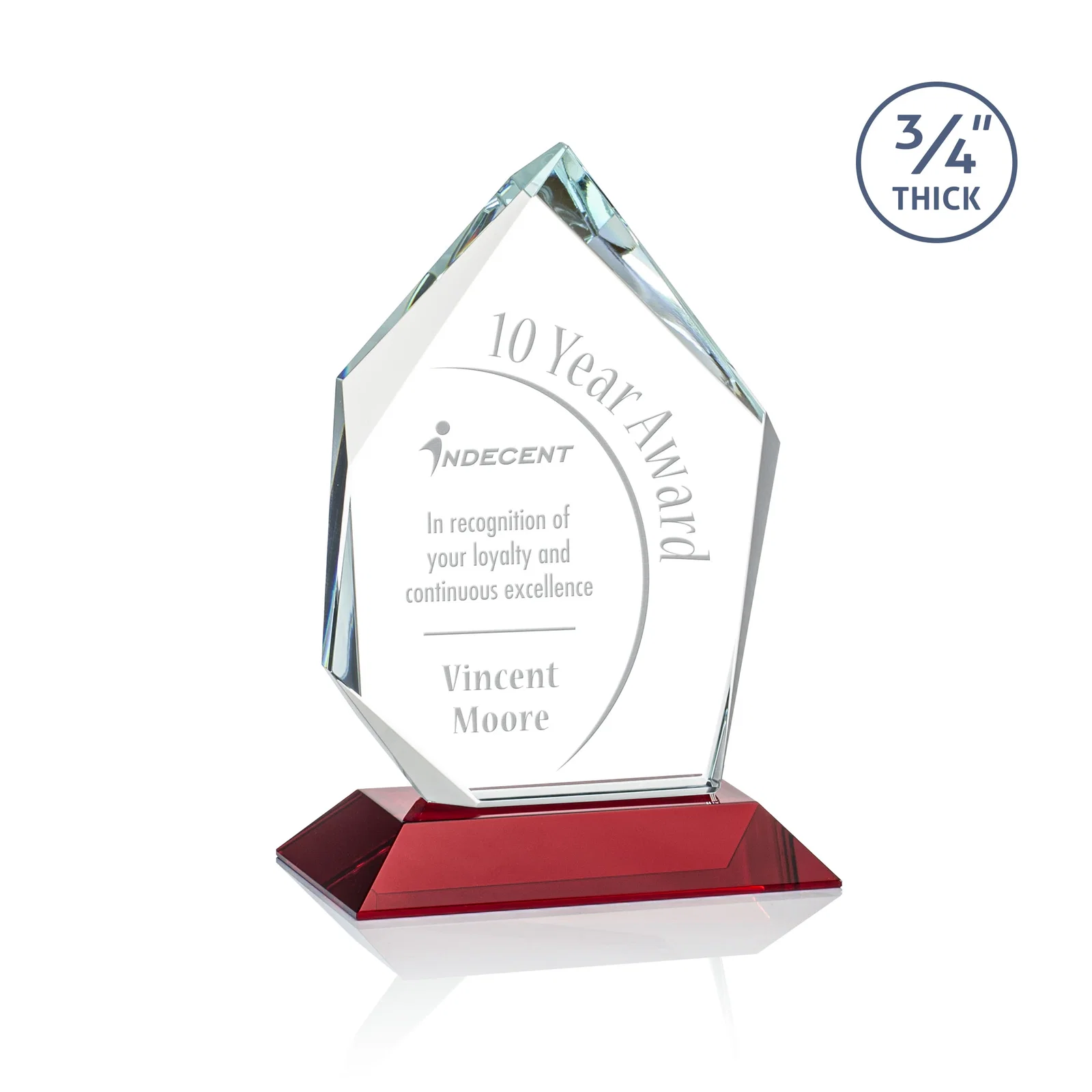 Promotional Jade Glass Ice Peak Award With Interchanging, Intersecting Bevels for corporate award ceremonies