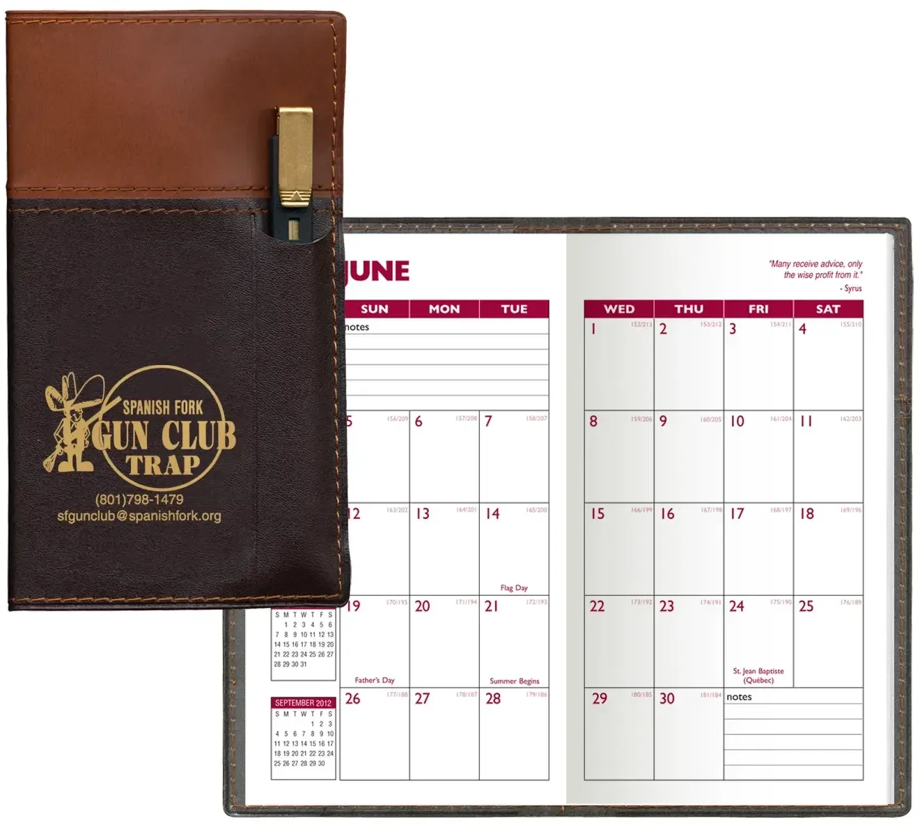 Custom Logo Delano Vinyl Cover with Gold Pen Set