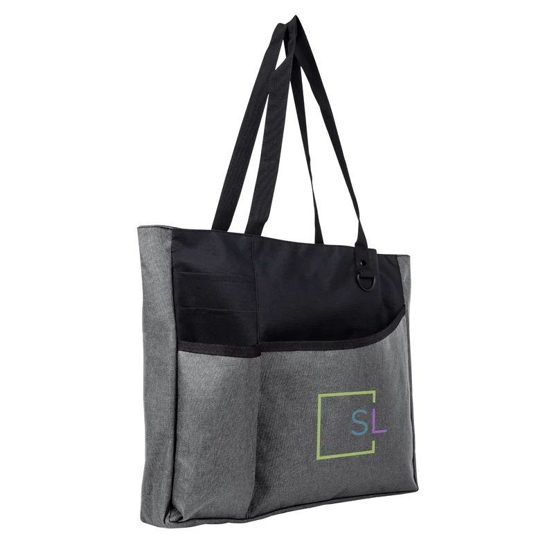 Imprinted Delegate Heathered Tote Bag — view 3