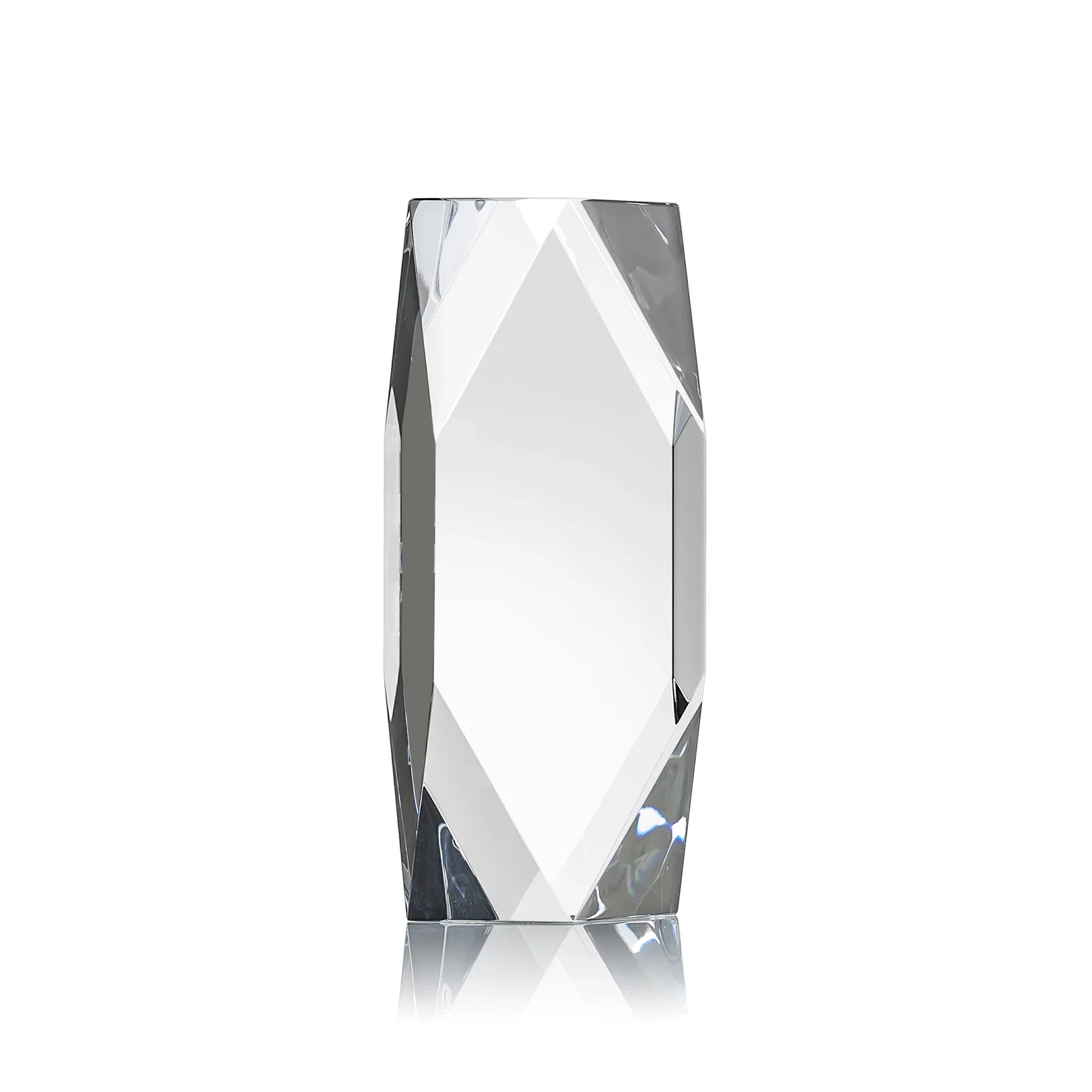 Personalized Optical Crystal Tower Award with Faceted Diamond Window for employee recognition