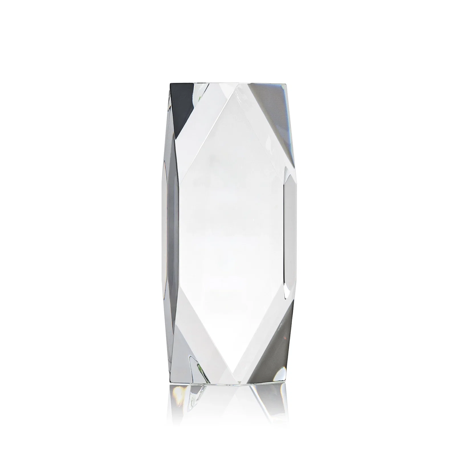 Personalized Optical Crystal Tower Award with Faceted Diamond Window for sales achievement awards