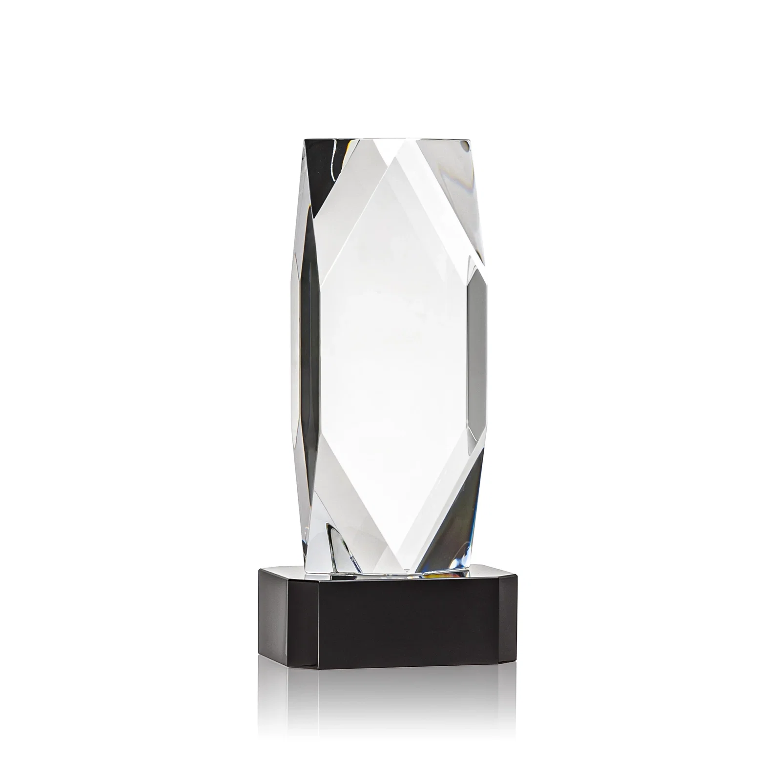 Custom printed Optical Crystal Award with a Faceted Diamond Window for employee recognition
