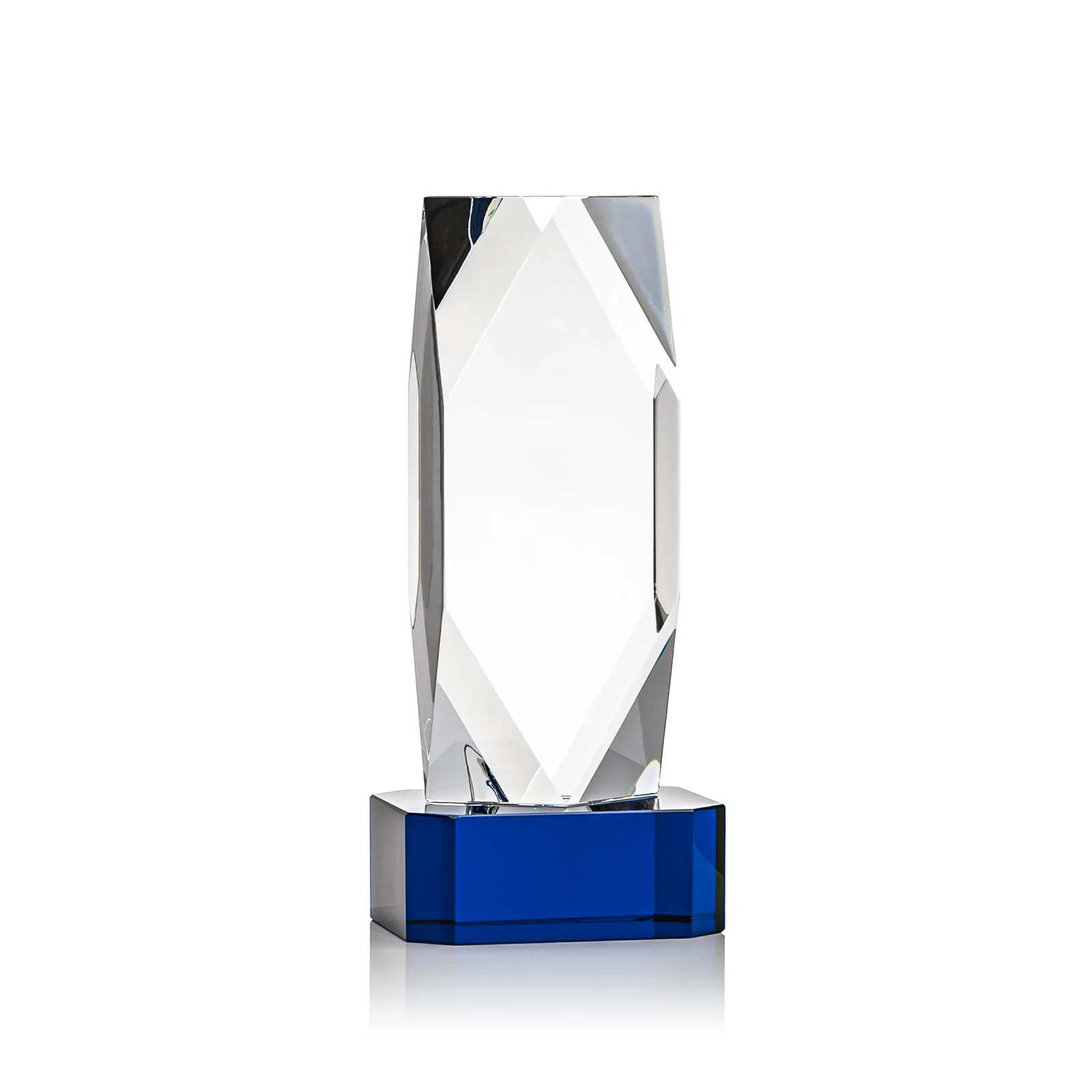 Custom printed Optical Crystal Award with a Faceted Diamond Window for sales achievement awards