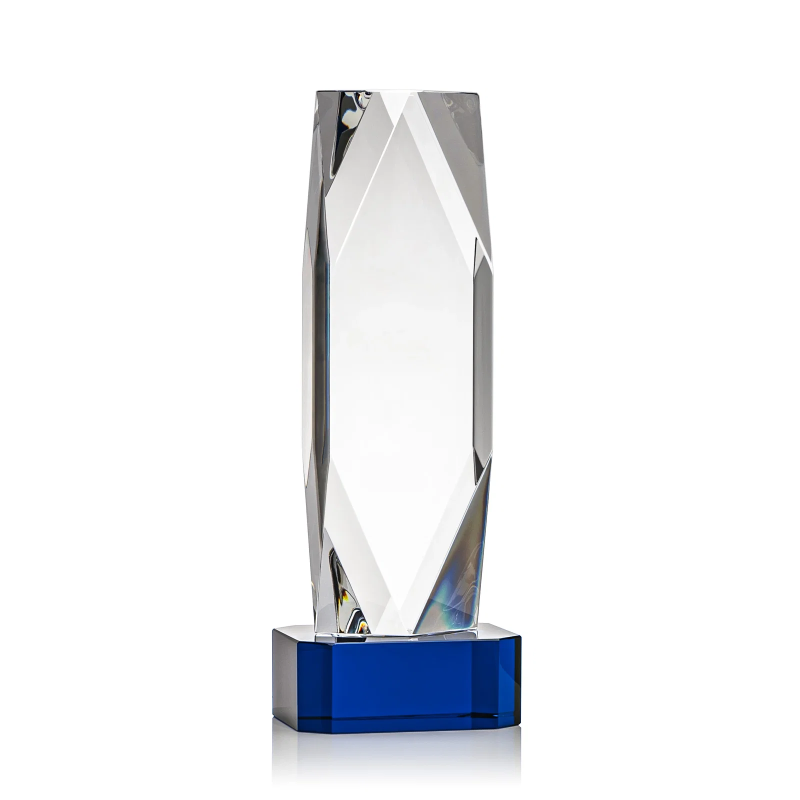 Custom printed Optical Crystal Award with a Faceted Diamond Window for retirement presentations